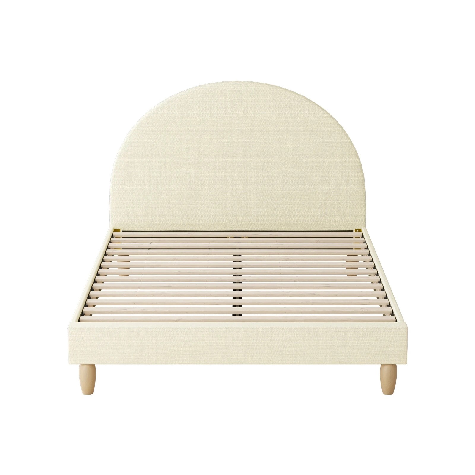 8 Oikiture Double Bed Frame Arched Beds Platform
 - Beige, 8 of 10