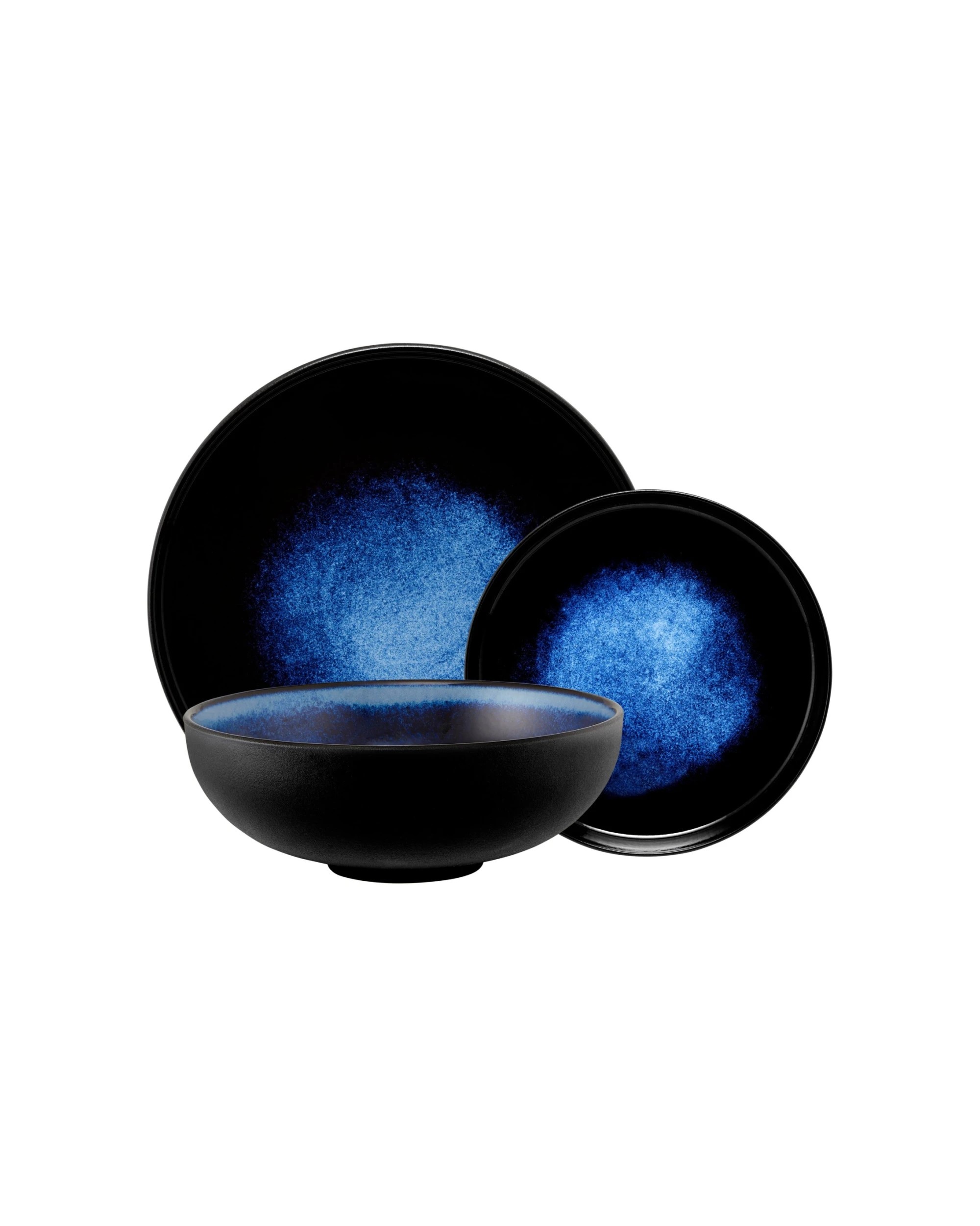 1 Maxwell & Williams 12pc Coupe Dinner Set Porcelain Caviar Midnight - Blue, 1 of 3