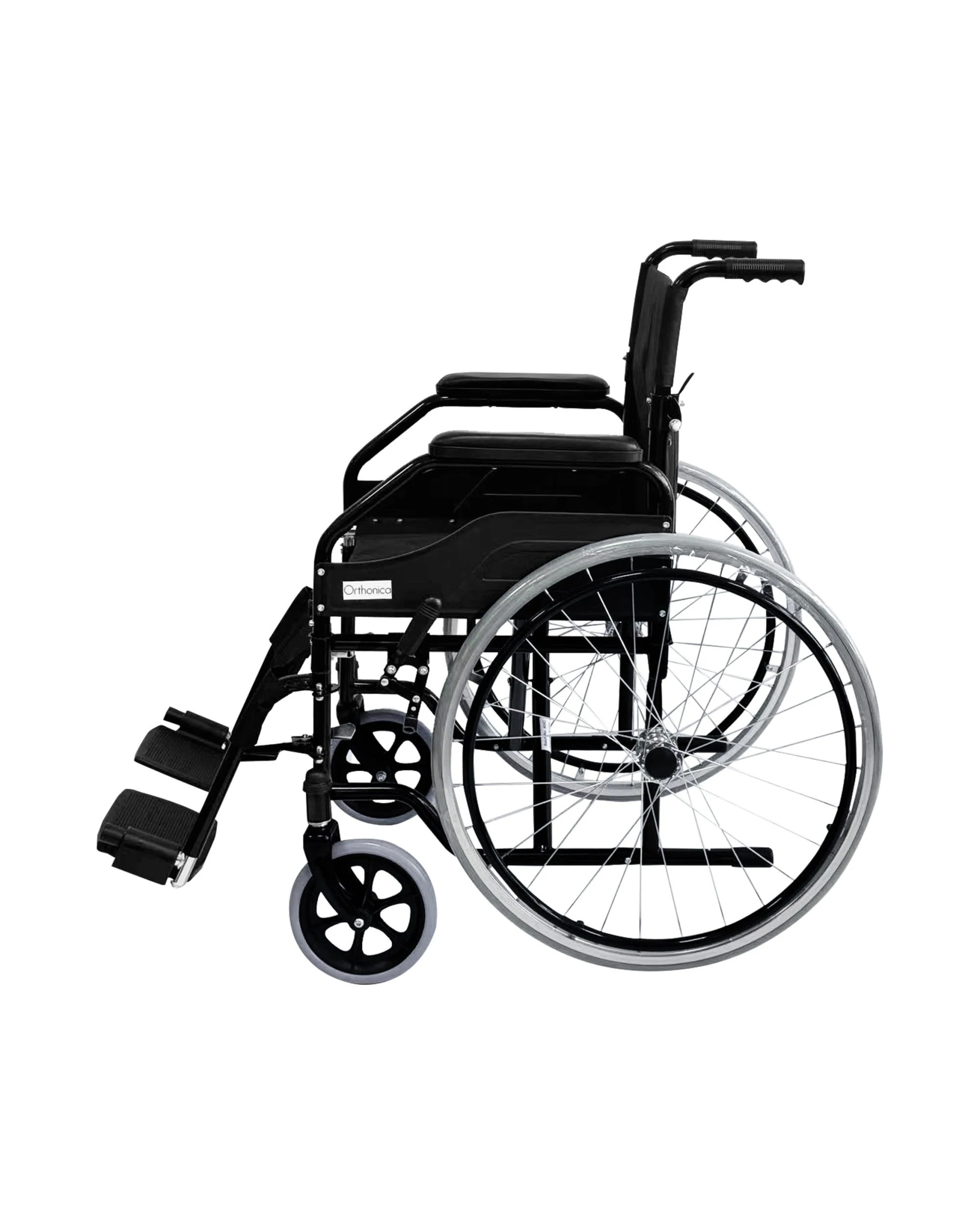 3 Orthonica Self Propelled Wheelchair Foldable 24in Wheel Lightweight Disability Aid Portable Mobility Aid - Black, 3 of 5
