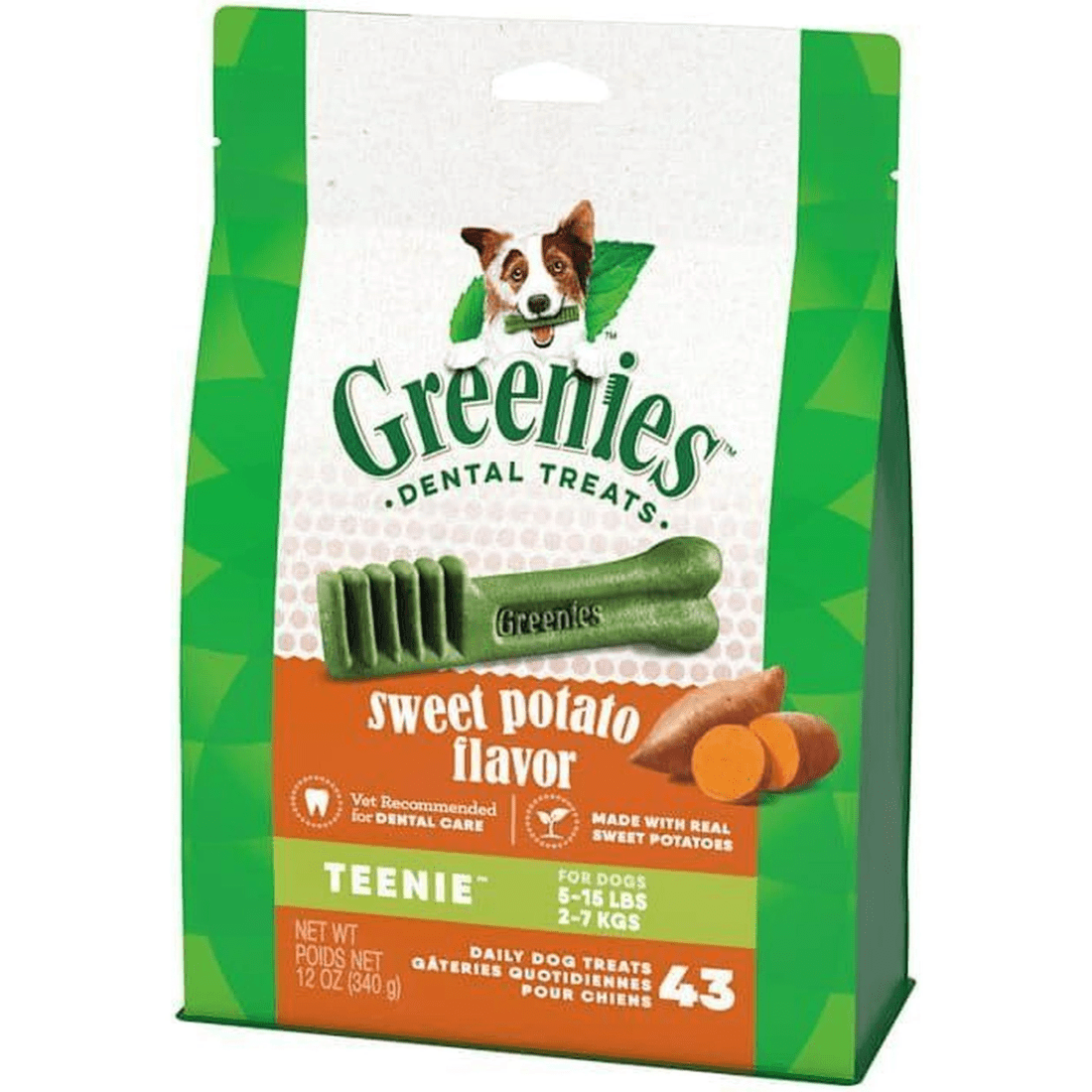 4 Greenies Dental Treats Sweet Potato for Teenie Dogs 2-7kgs 340g, 4 of 9