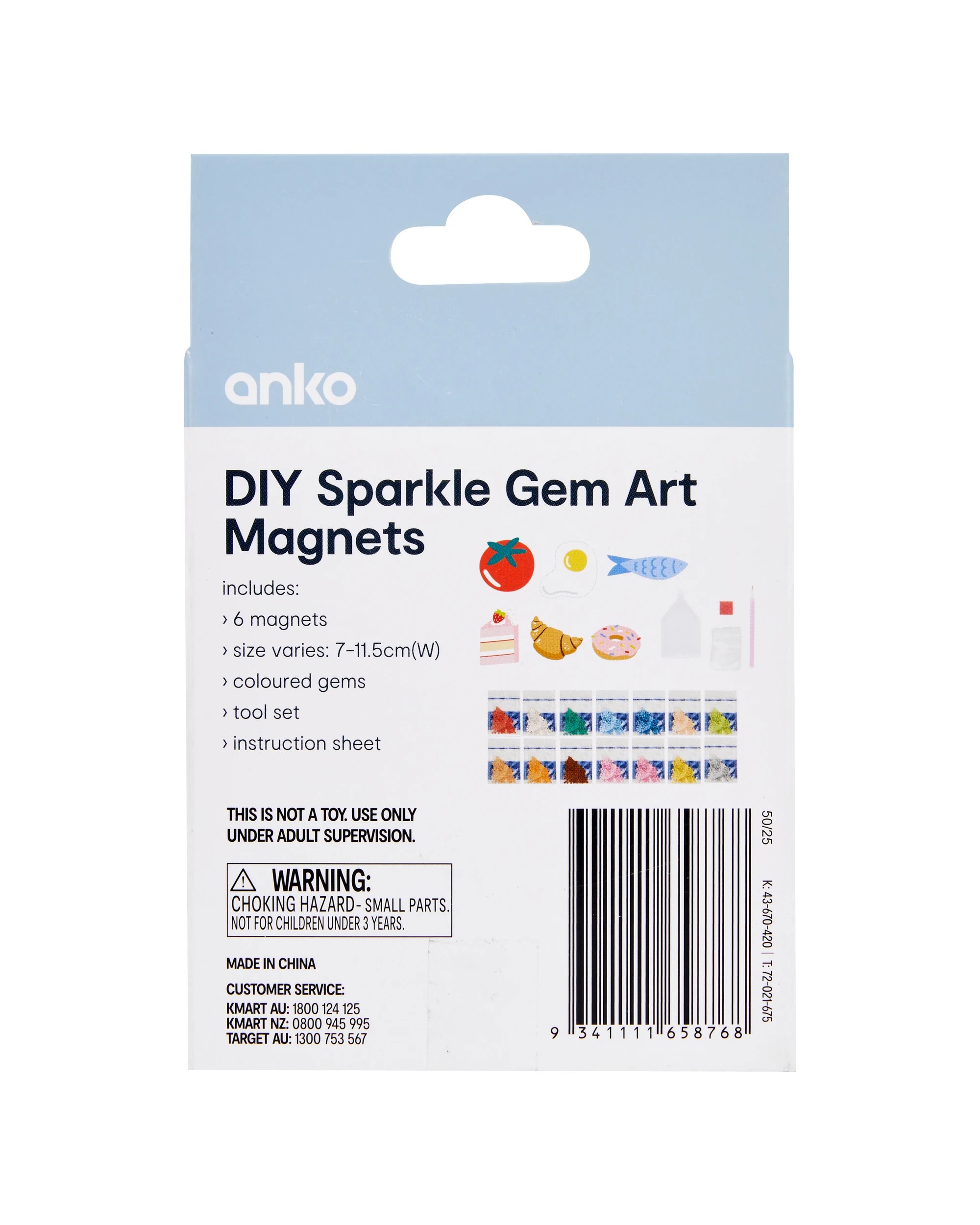 3 DIY Sparkle Gem Art Magnets, 3 of 3