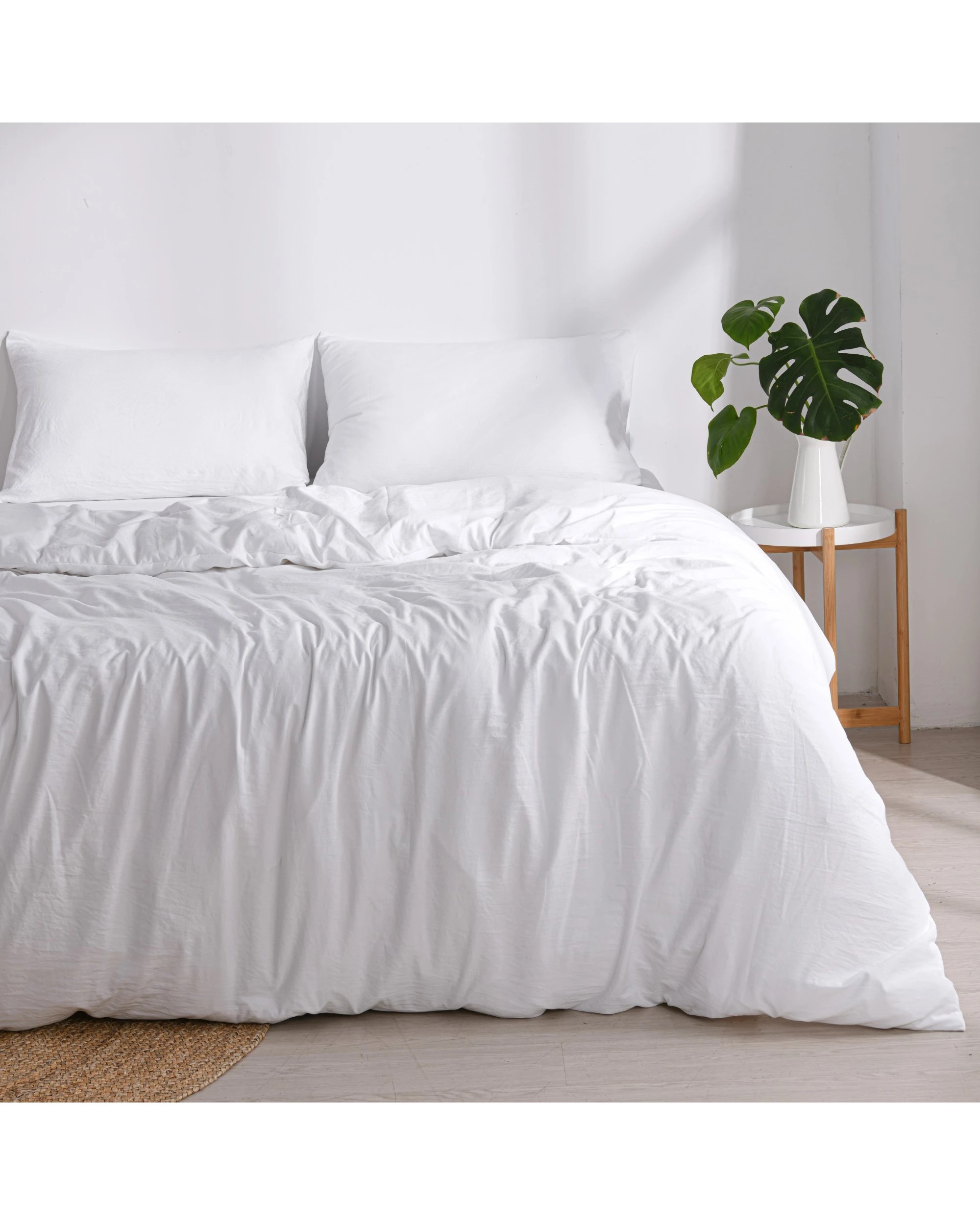 2 Dreamaker Superfine Washed Microfibre Quilt Cover Set - Double Bed - White, 2 of 7