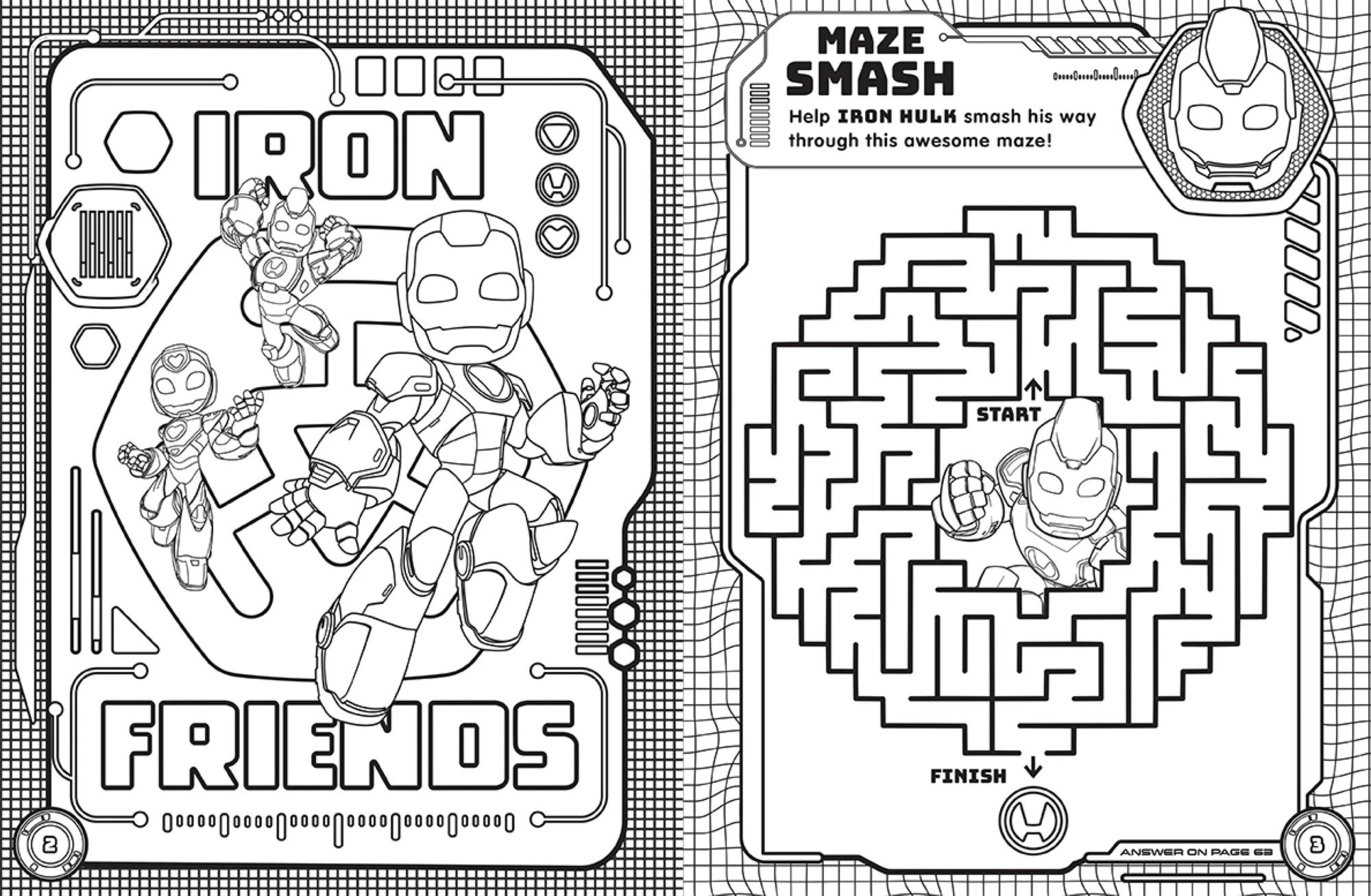 2 Disney Jr. Marvel Iron Man and His Awesome Friends Mega Colouring Book, 2 of 4