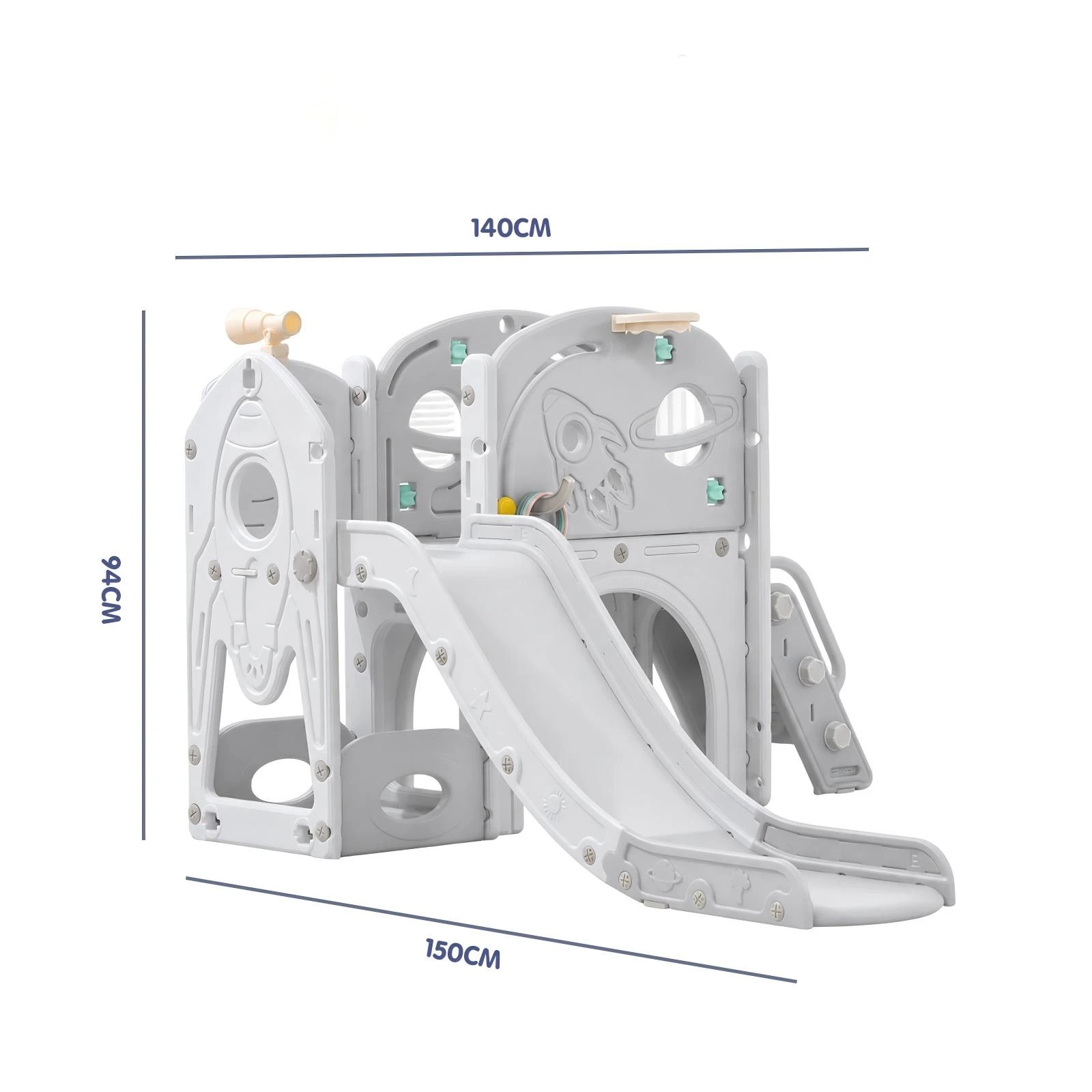5 Advwin 9 in 1 L-Shaped Toddler Slide Indoor Baby Slide Kids Playset Outdoor Playground - Grey, 5 of 8