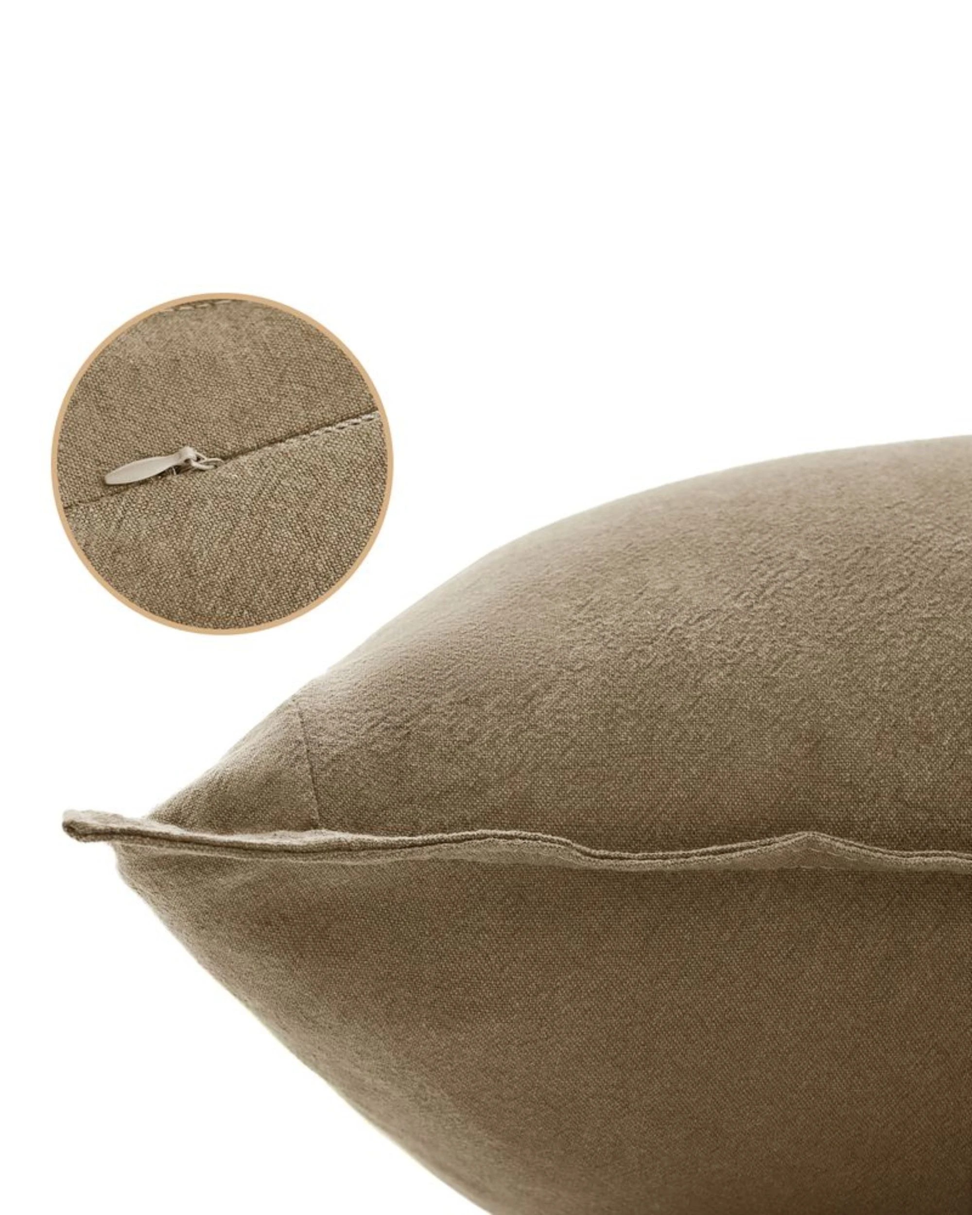 2 Gioia Casa 2-Pack Linen-Cotton Blend European Pillowcases - Tan, 2 of 4