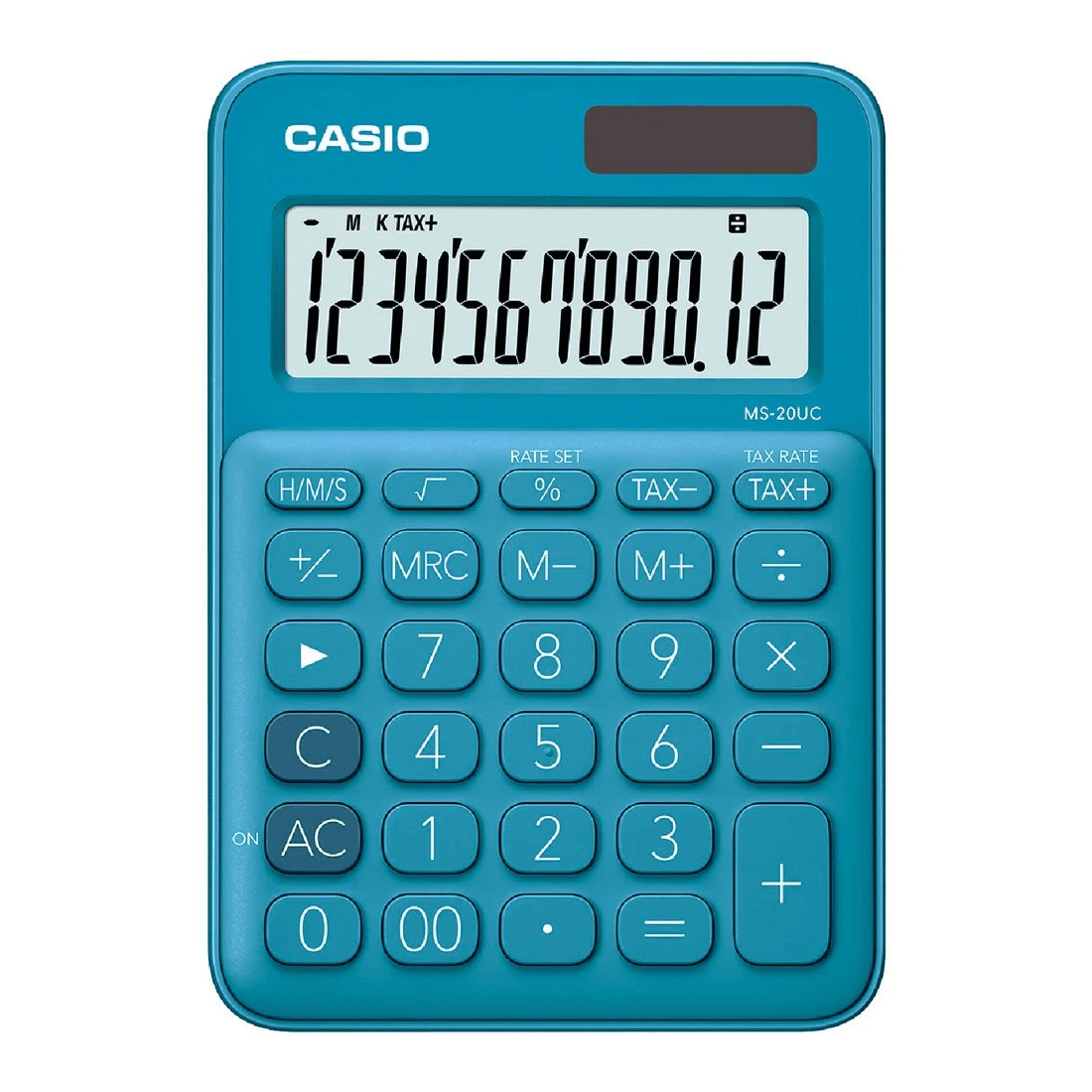 1 Casio 12 Digit Desktop Calculator Blue MS20UC, 1 of 2