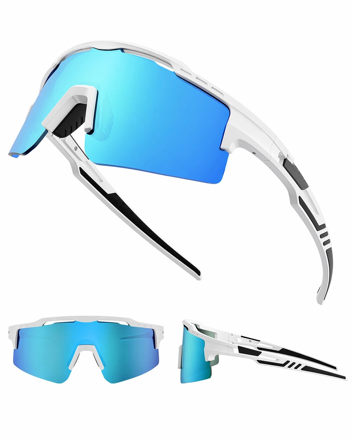 2 OutdoorMaster Adult Polarized UV400 TR90 Sunglasses for Cycling Sports - White, 2 of 9
