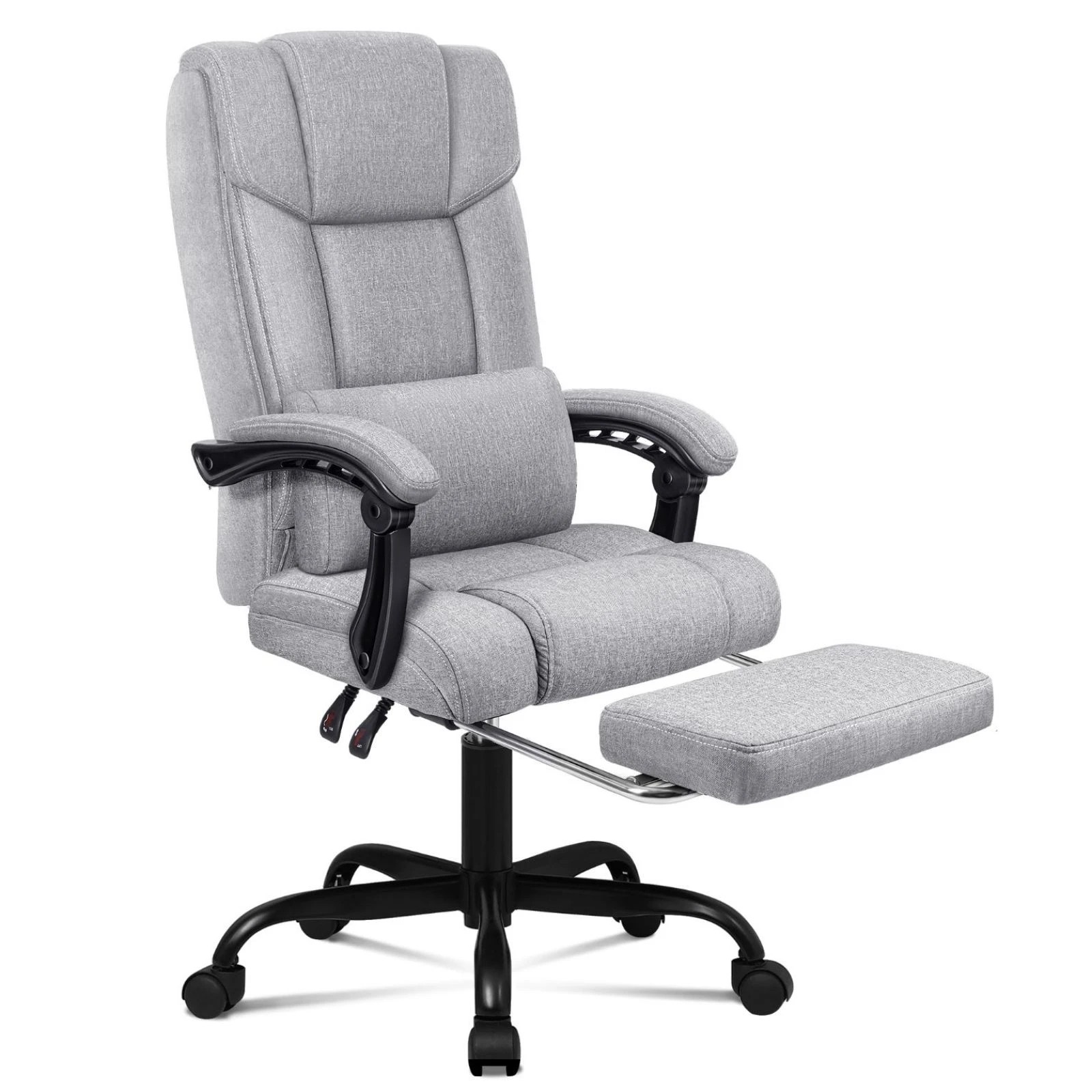 4 Alfordson Office Chair Executive Computer Gaming Fabric Seat Recliner - Grey, 4 of 10