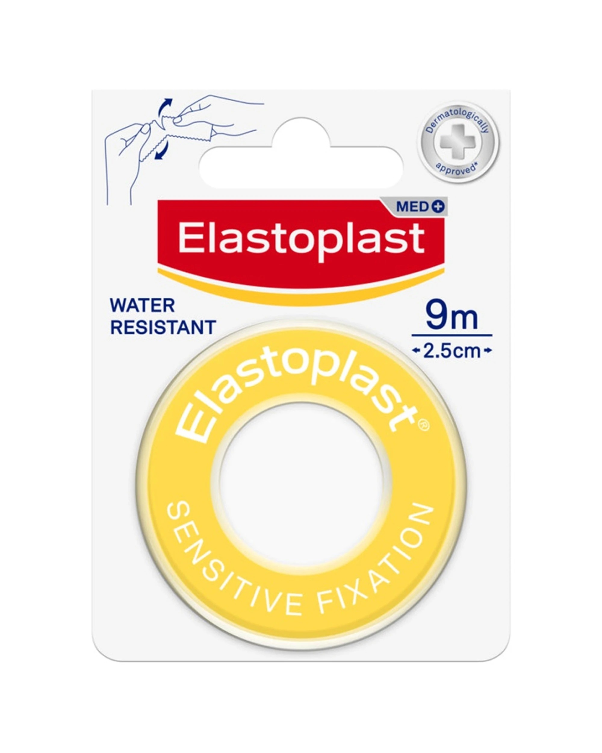 2 Elastoplast Sensitive Fixation Tape 9m x 2.5cm - Yellow, 2 of 3