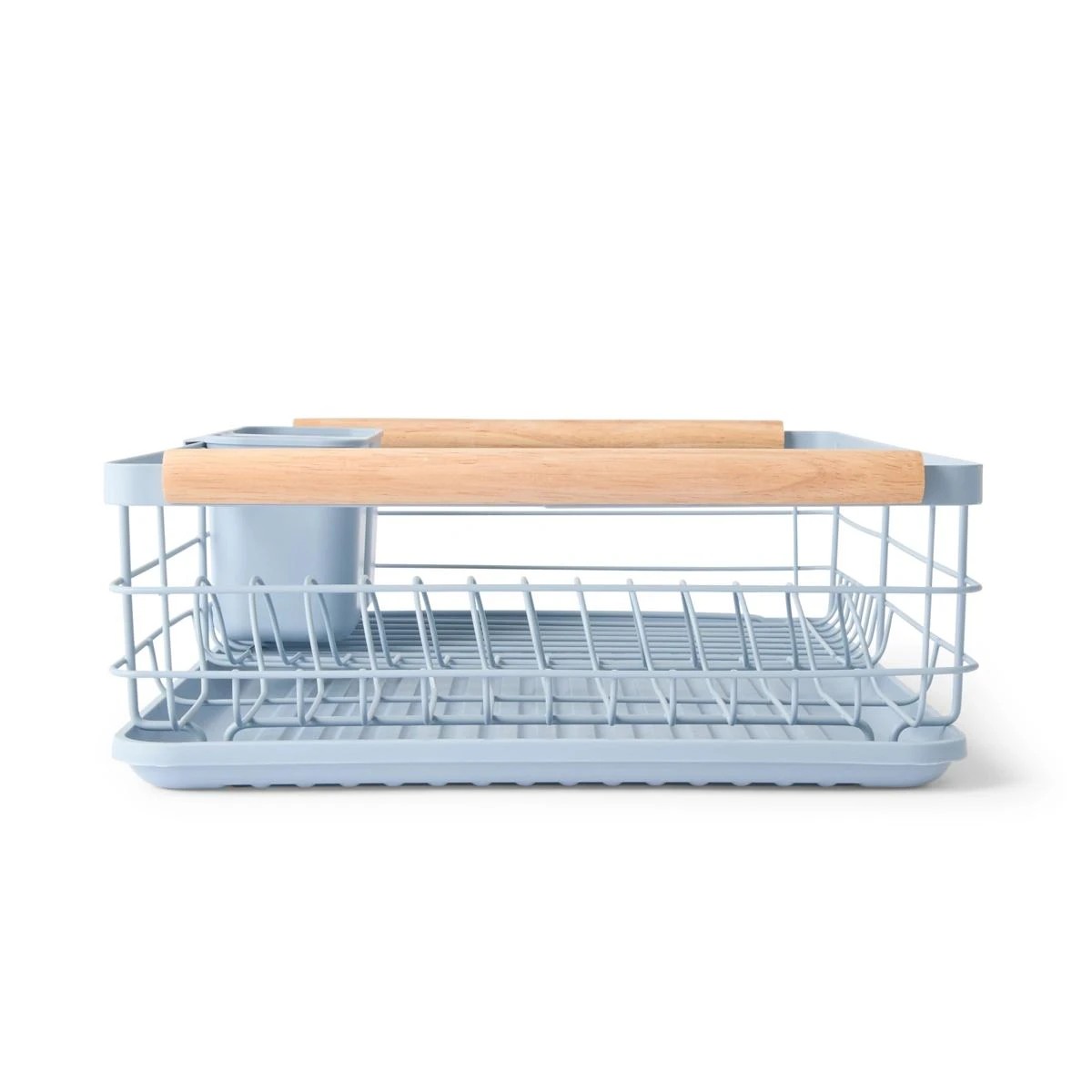 7 Blue Wooden Handle Dish Rack, 7 of 10