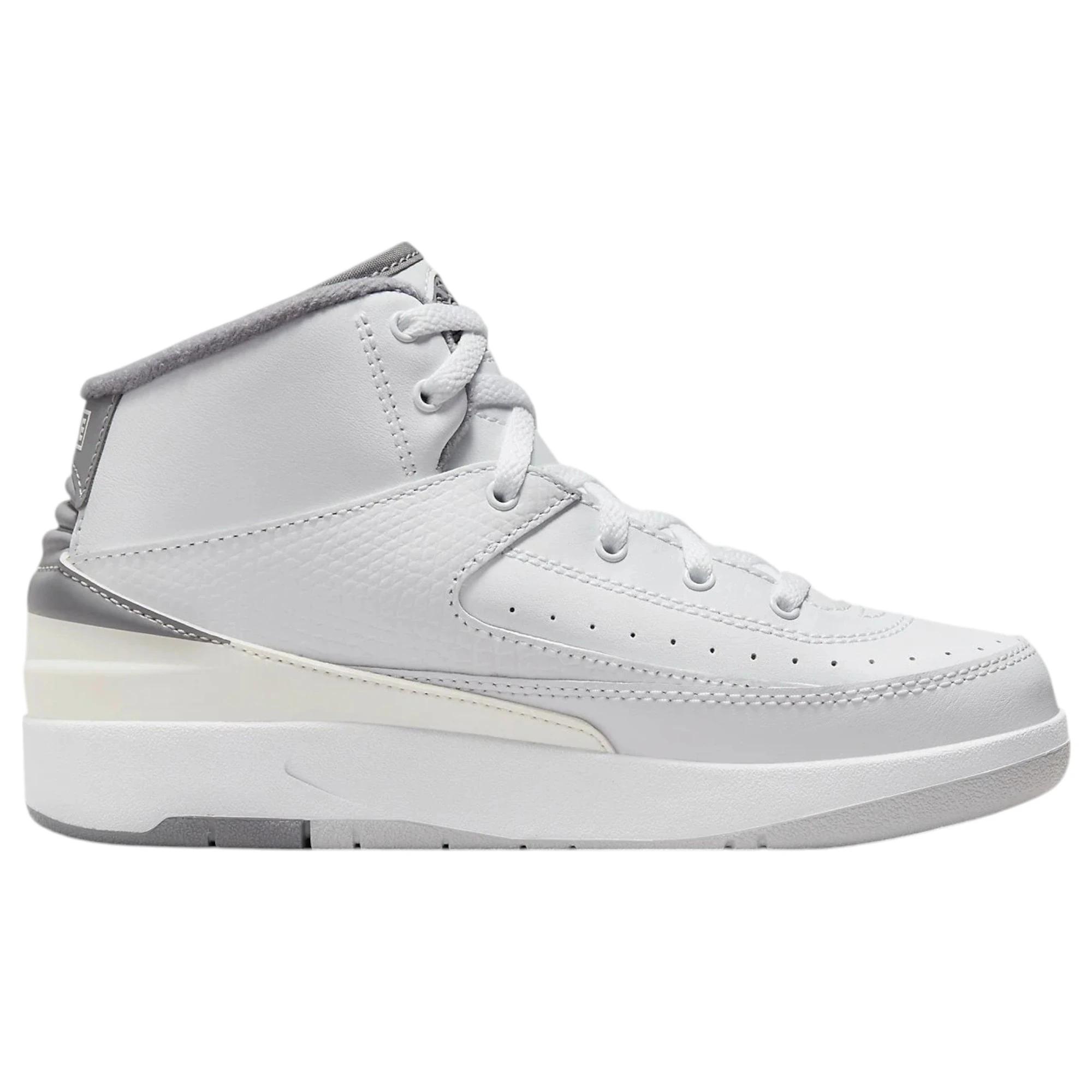 2 Nike Kids Air Jordan 2 Retro White/ Grey Athletic Shoes White/grey, 2 of 8