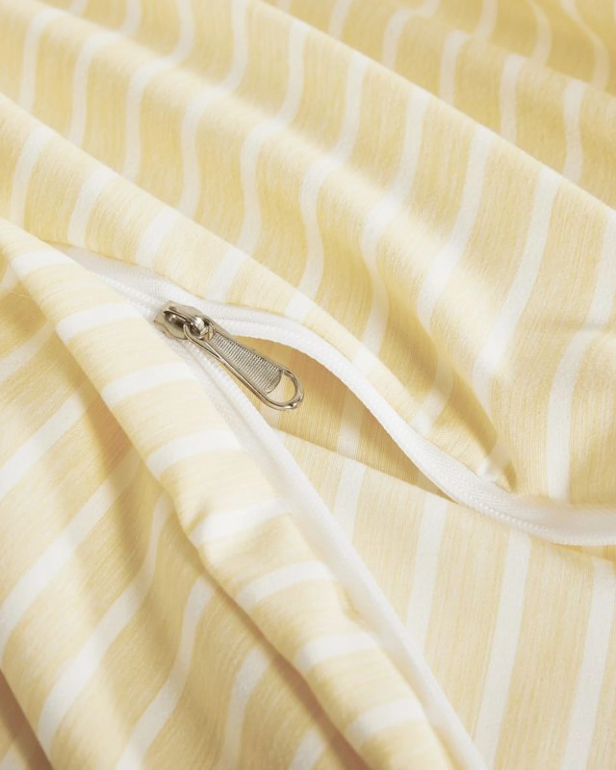 2 CleverPolly Yarn-Dyed Microfibre Quilt Cover Set - Yellow Stripe - Super King Bed, 2 of 4