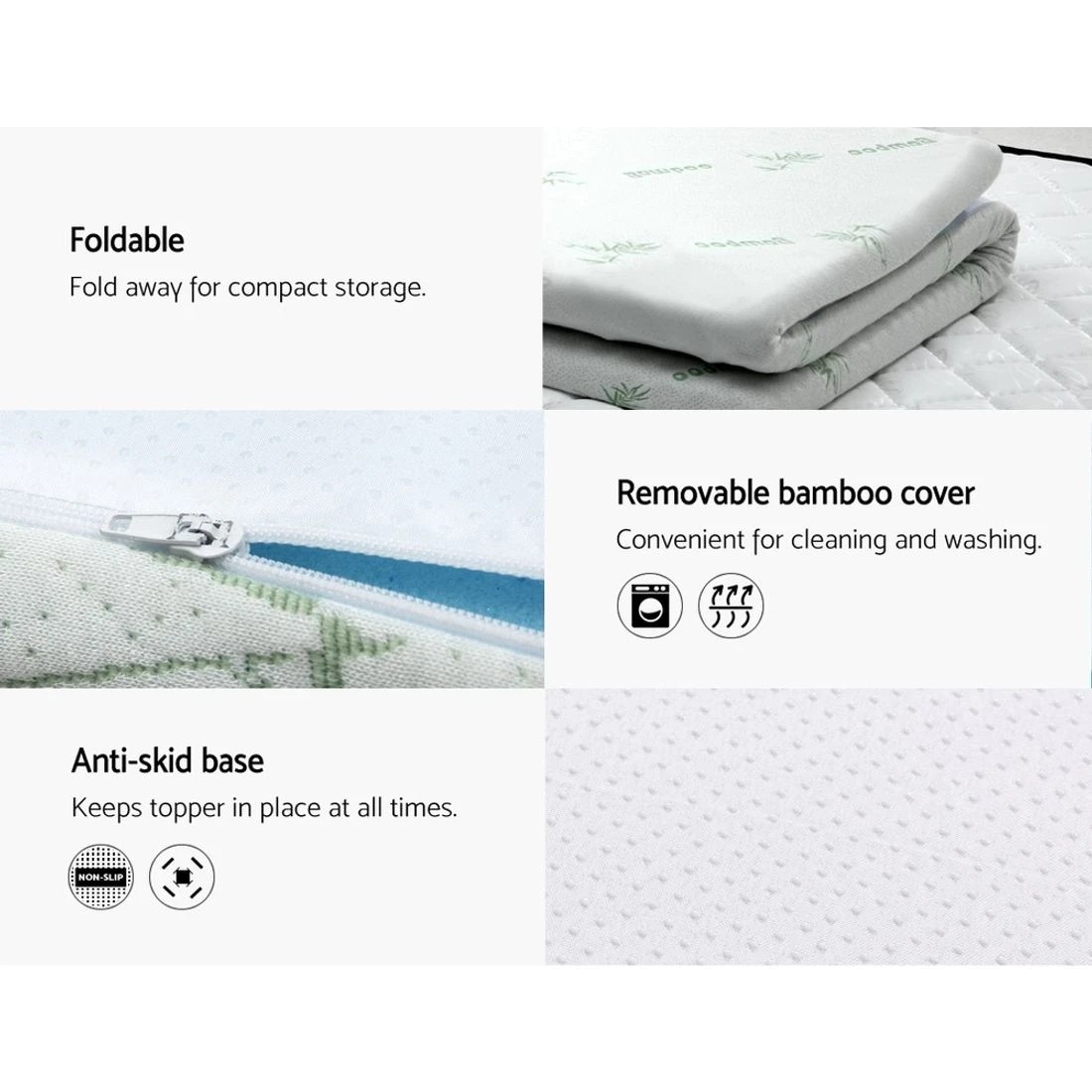 6 Giselle Bedding King Cool Gel Memory Foam Mattress Topper 5cm Cooling Cool Breathable Pressure Relief Support
 - blue, 6 of 8