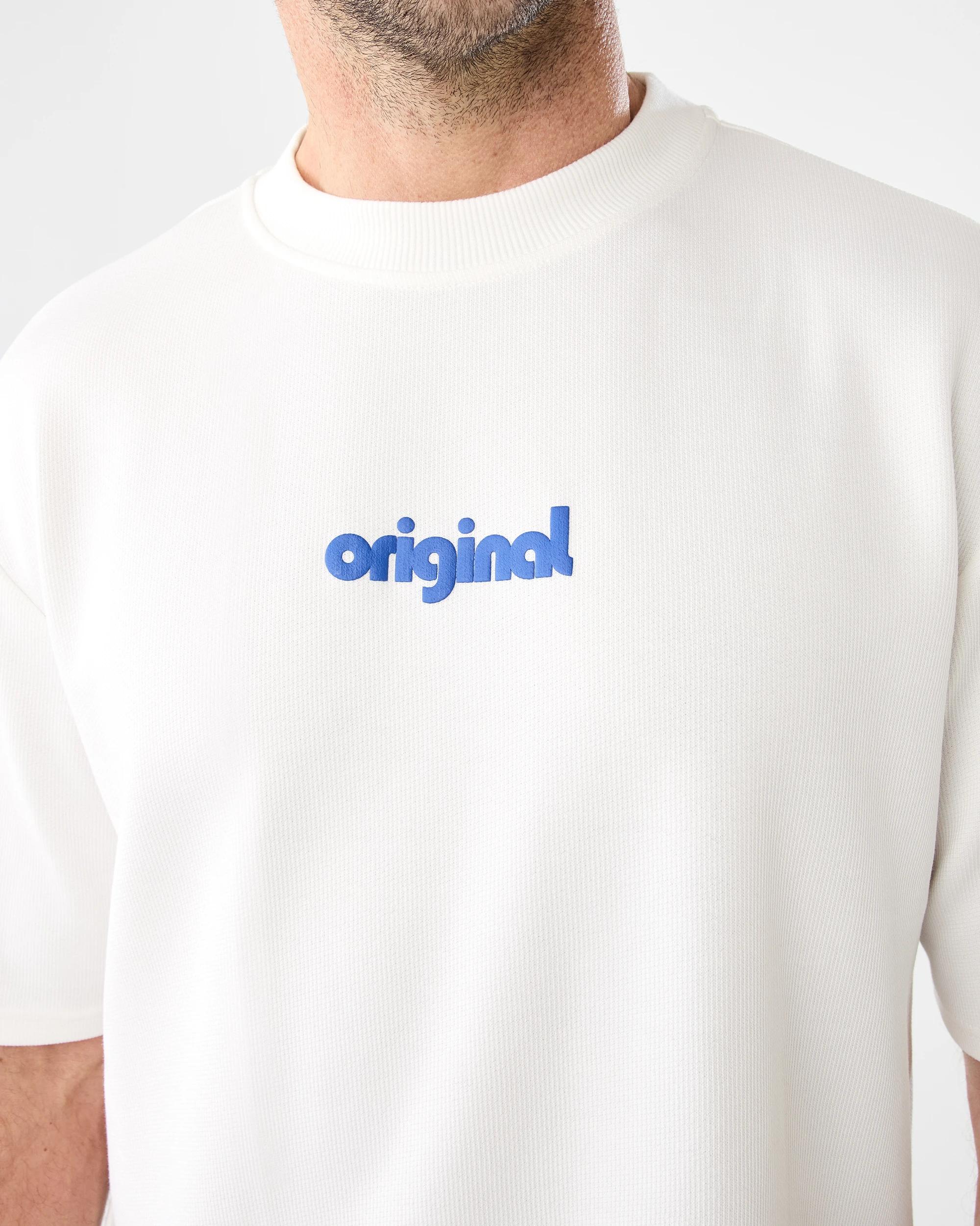5 Textured Print T-shirt Wht Origin, 5 of 5