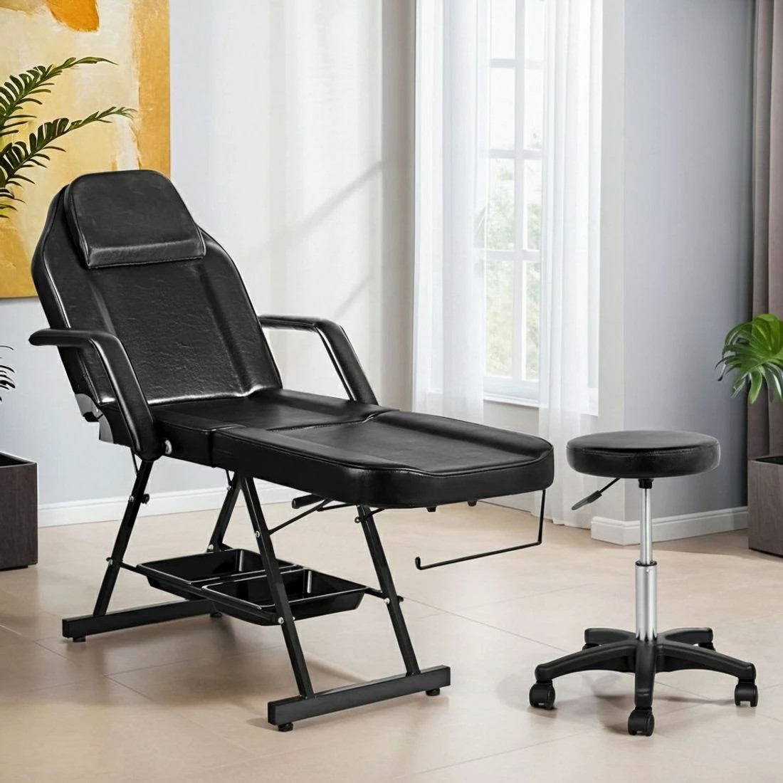 6 Zenses Massage Table Adjustable Salon Bed Chair 3 - Black, 6 of 6