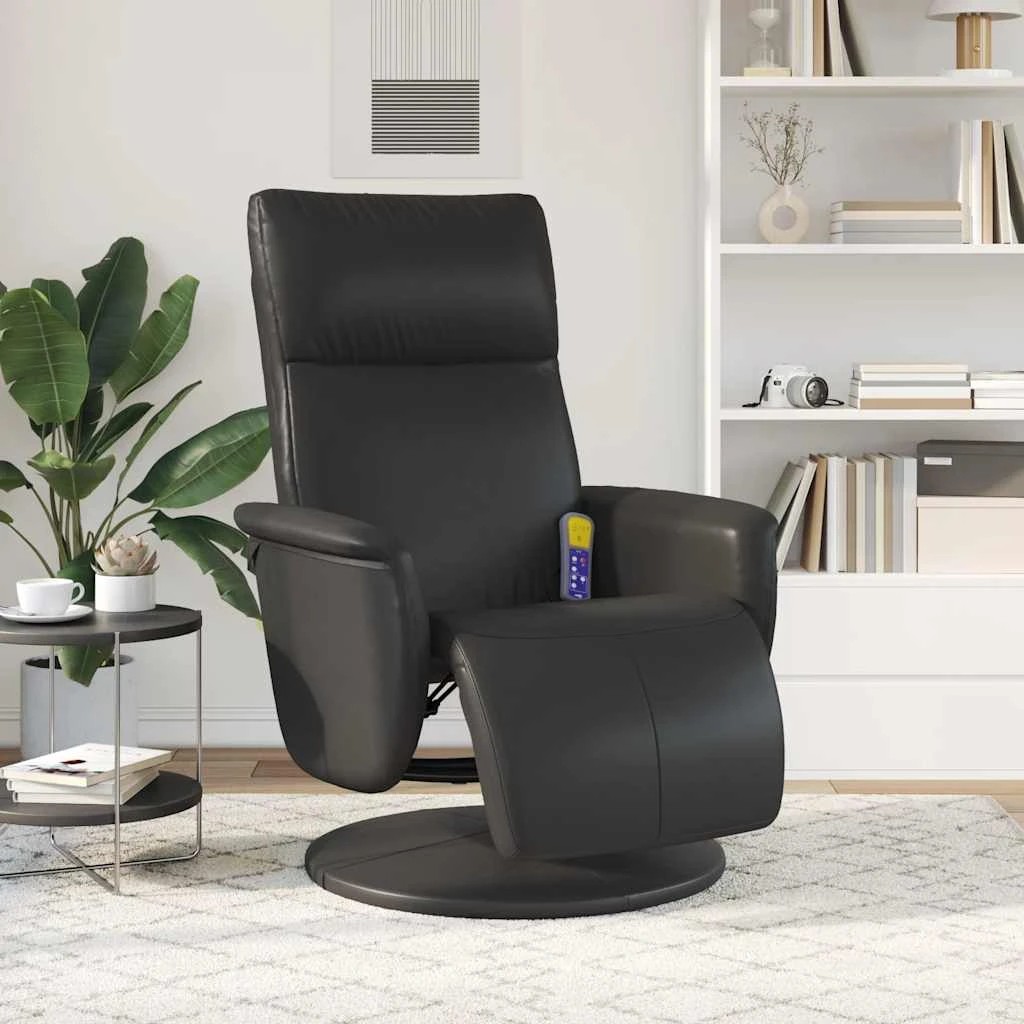 3 vidaXL massage recliner chair Adjustable Armrests - Black, 3 of 9