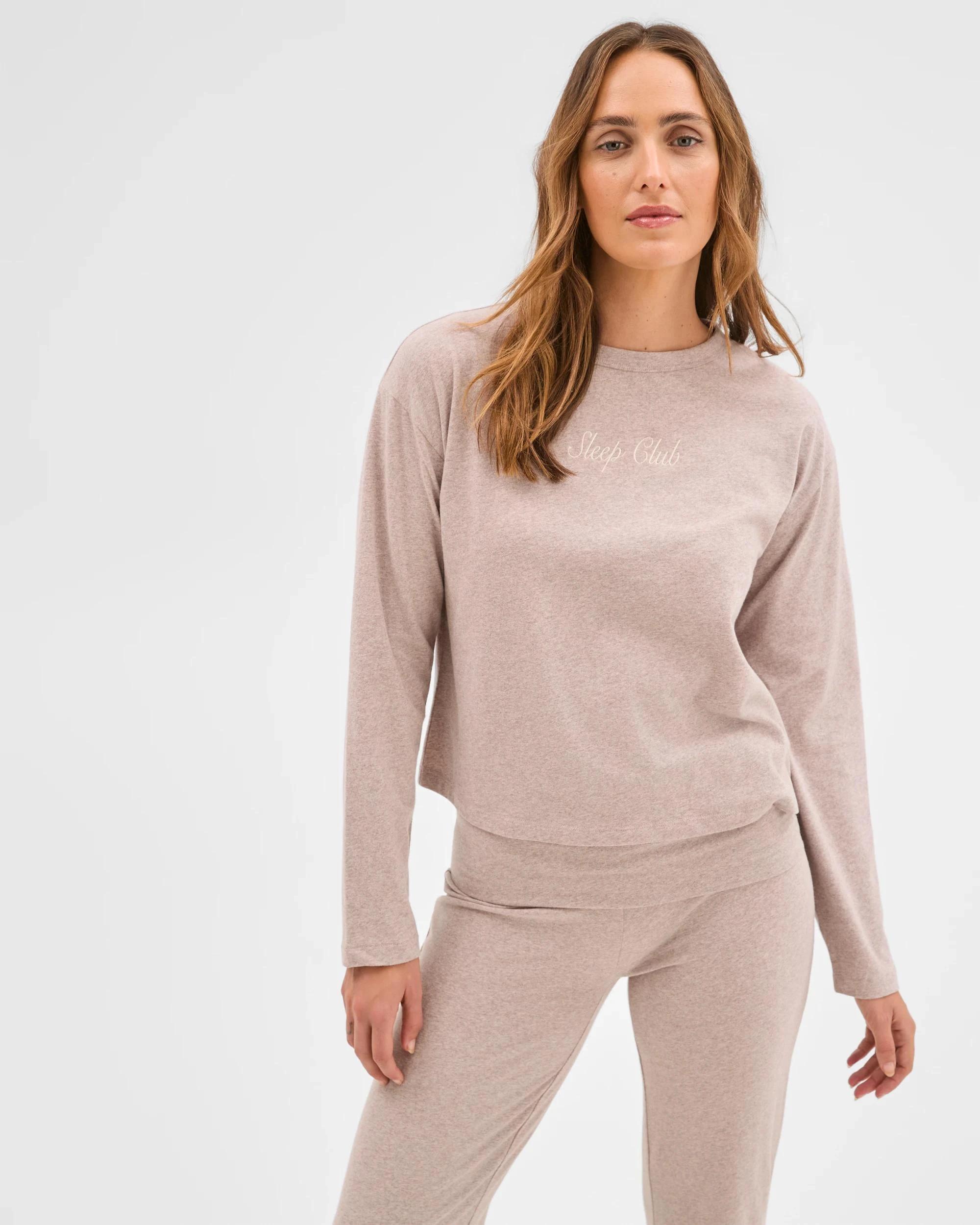 2 Lily Loves Australian Cotton Blend Long Sleeve Sleep Top MUSHROOM, 2 of 6