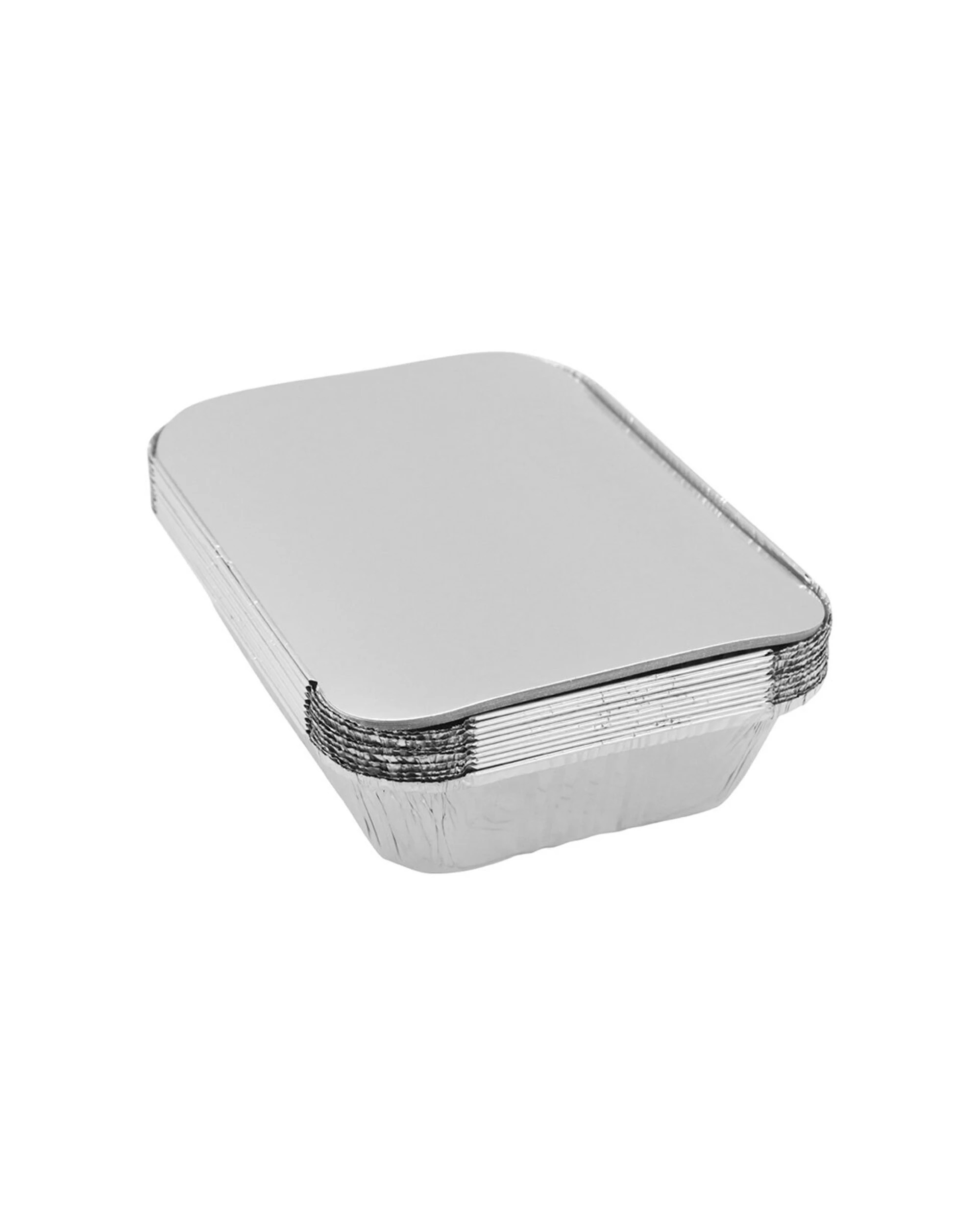 2 10pk Lemon & Lime Disposable Bbq Foil Container Dish/food Tray Baking W/ Lid
 - Silver, 2 of 3