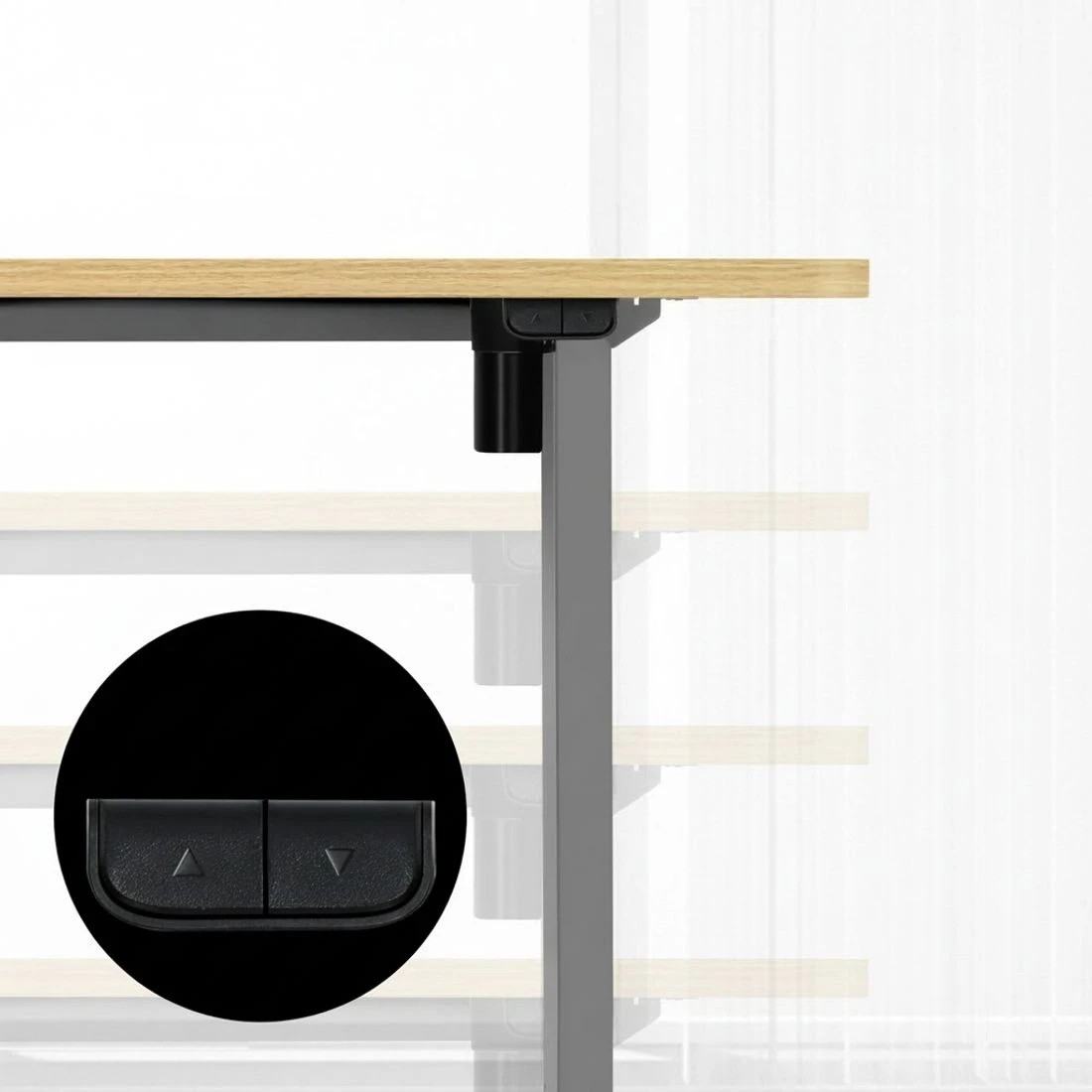 4 Artiss Standing Desk Motorised 120CM  Oak - Brown, 4 of 5