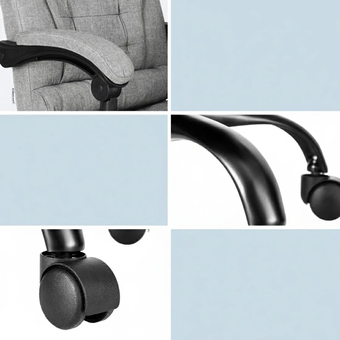 5 Artiss Executive Office Chair 4-Point Massage Adjustable Ergonomic Recline - Grey, 5 of 5