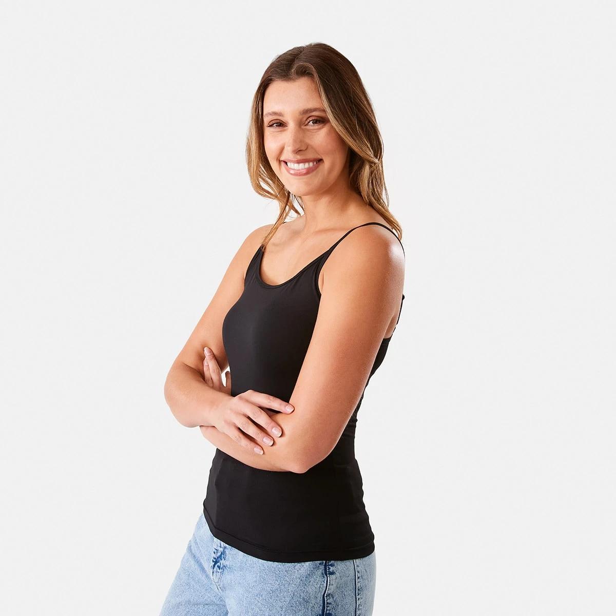3 Sleeveless Luxe Cami Black, 3 of 7