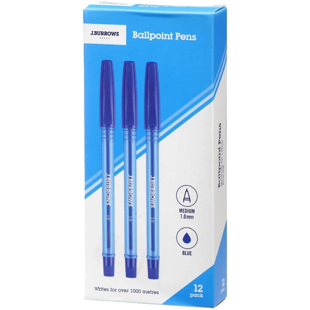 3 J.Burrows Ballpoint Pens Blue 12 Pack, 3 of 3