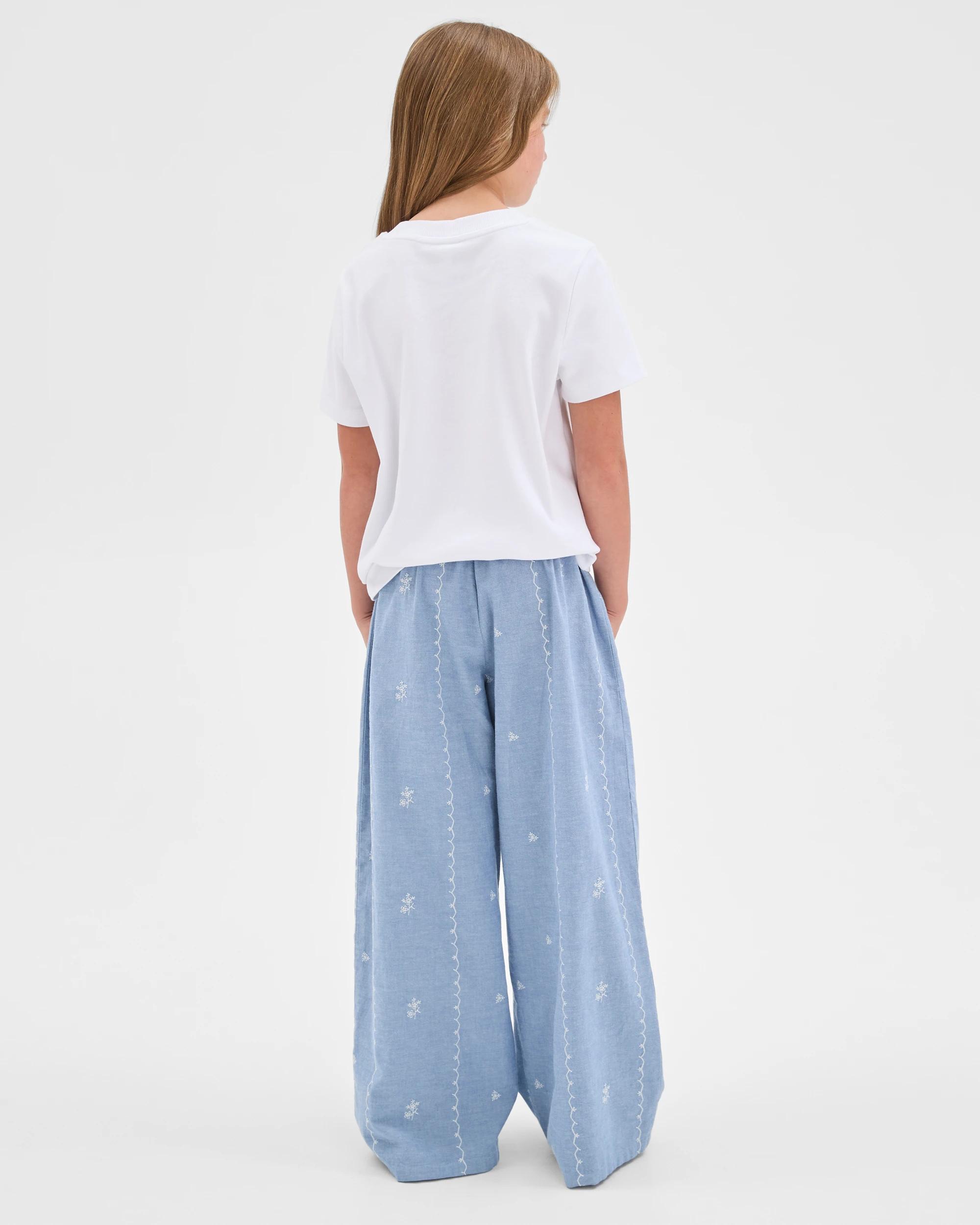4 Target Kids Woven Wide Leg Pants CHAMBRAY, 4 of 6