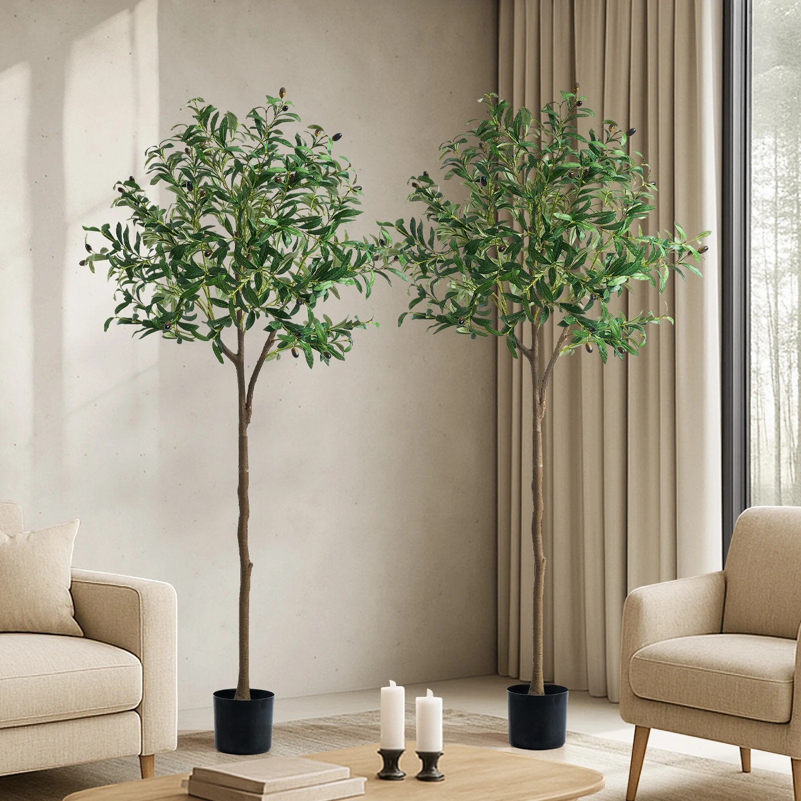 3 Livsip 2 Pack Artificial Olive Tree 150cm Faux Potted Plants - Green, 3 of 10