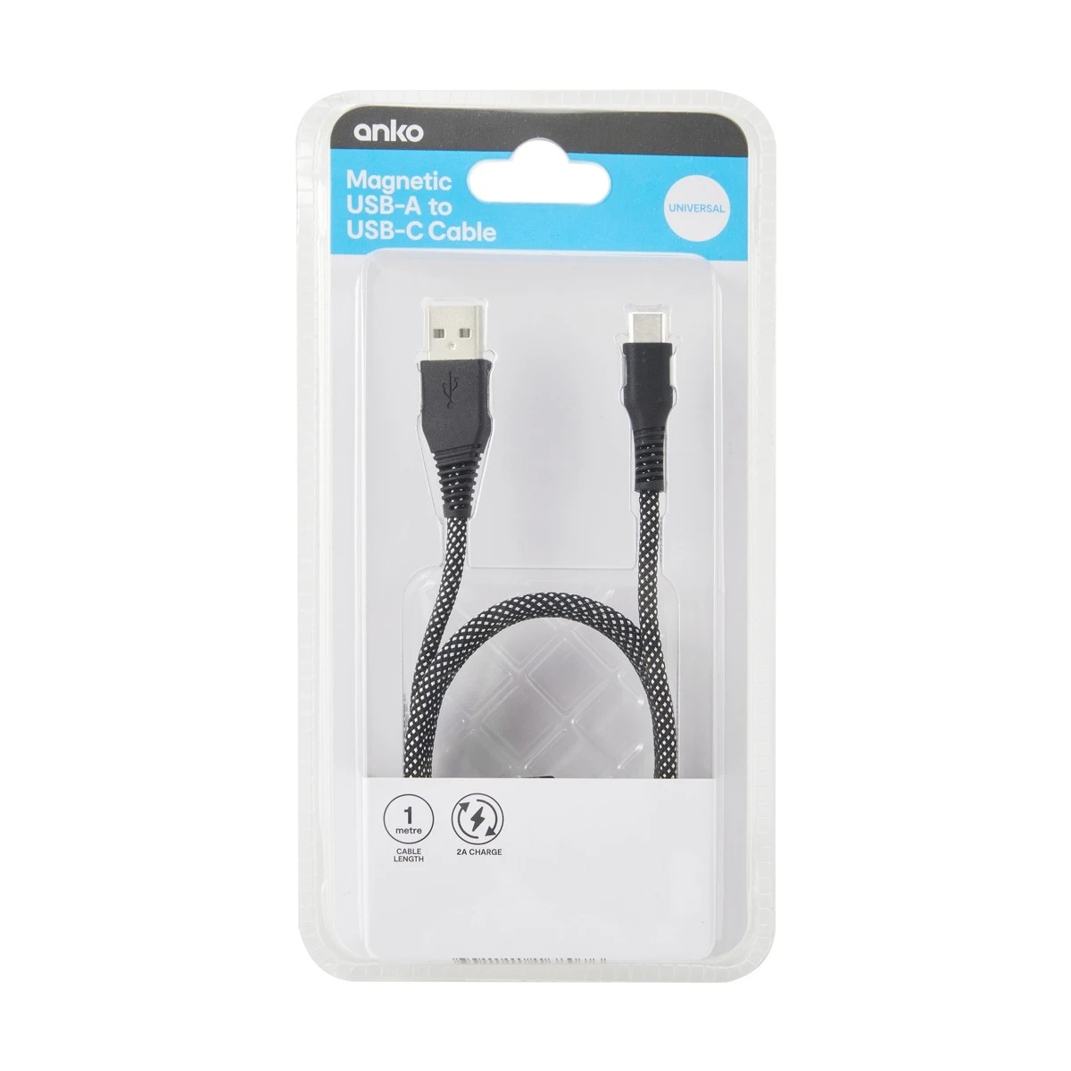 6 Magnetic USB-A to USB-C Cable - Black, 6 of 6
