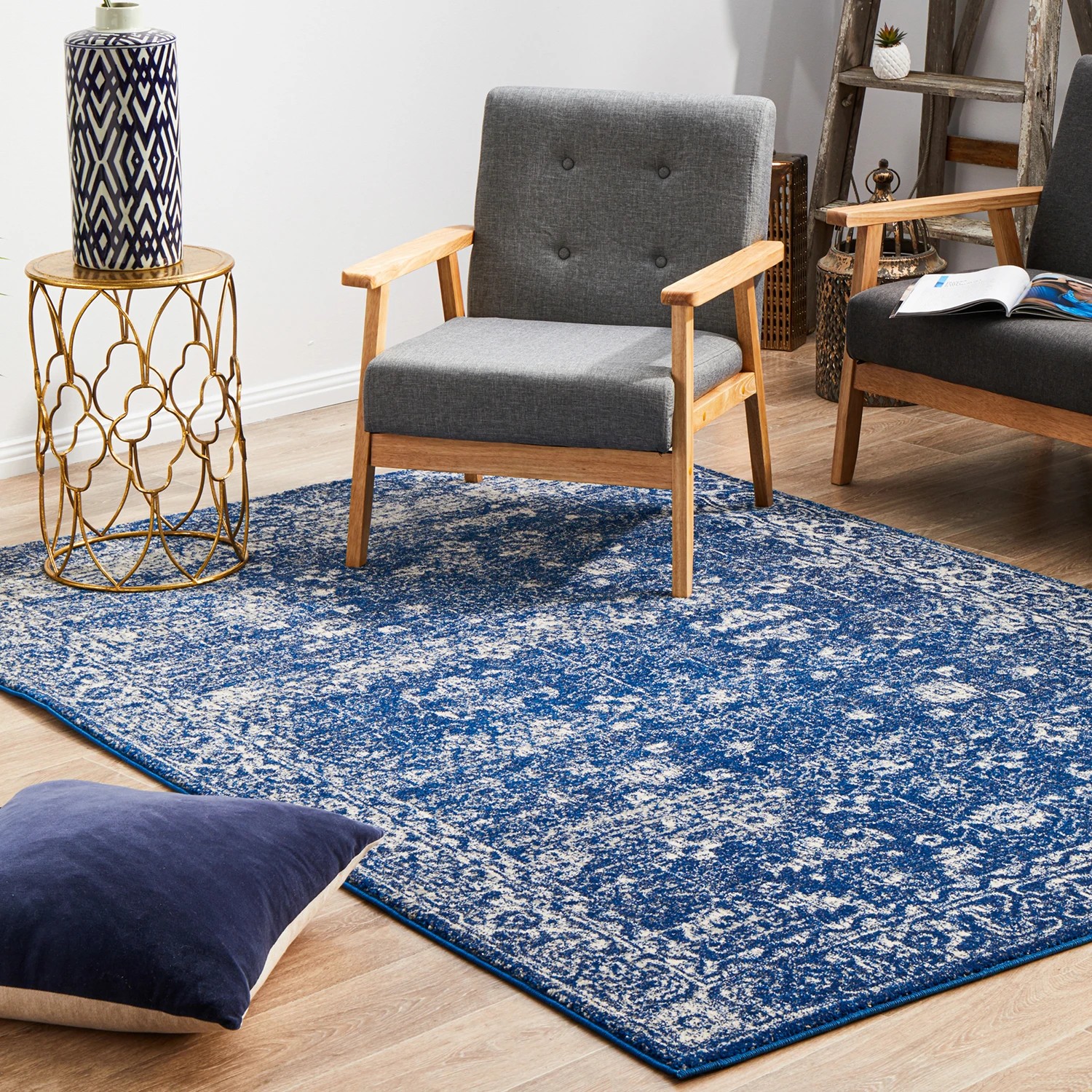 2 Common Ground Rugs Encore 252 400x300cm - Extra Extra Large Pet Friendly Floor Rug - Blue, 2 of 7