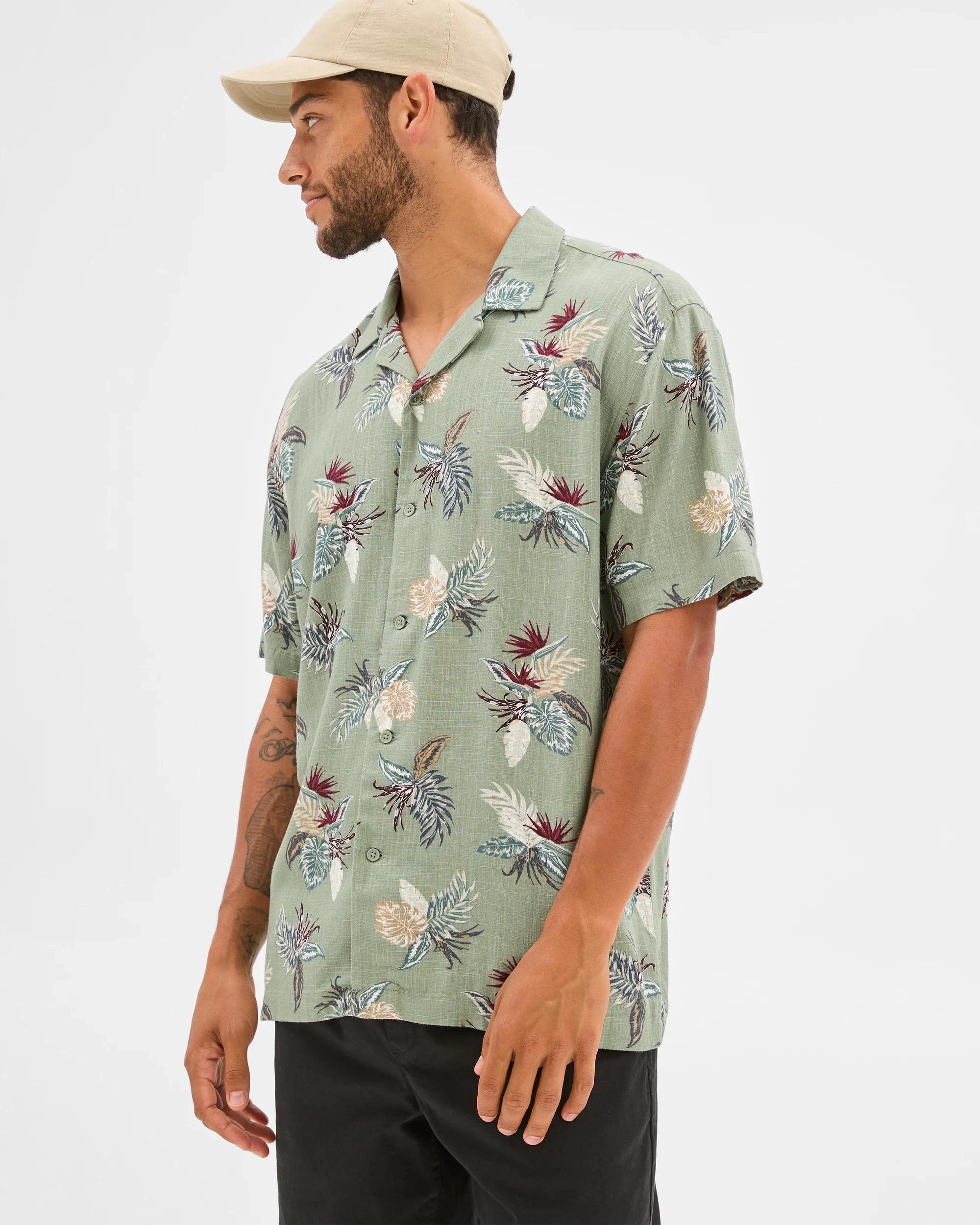 1 Target Floral Print Shirt GREEN, 1 of 6