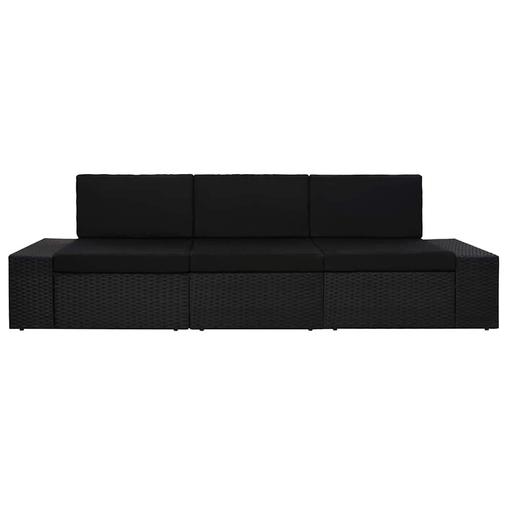 2 vidaXL Garden sofa Modular - Black, 2 of 9