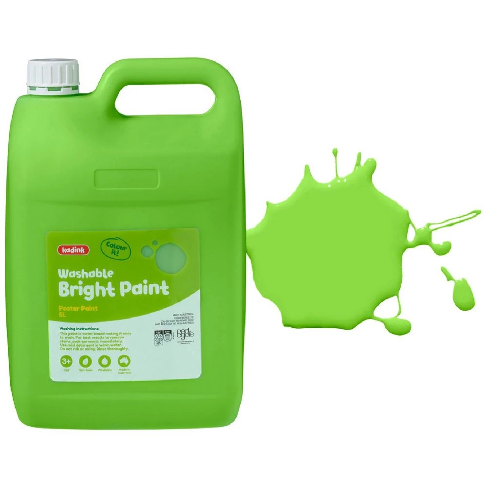 1 Kadink Bright Poster Paint 5L Light Green, 1 of 2