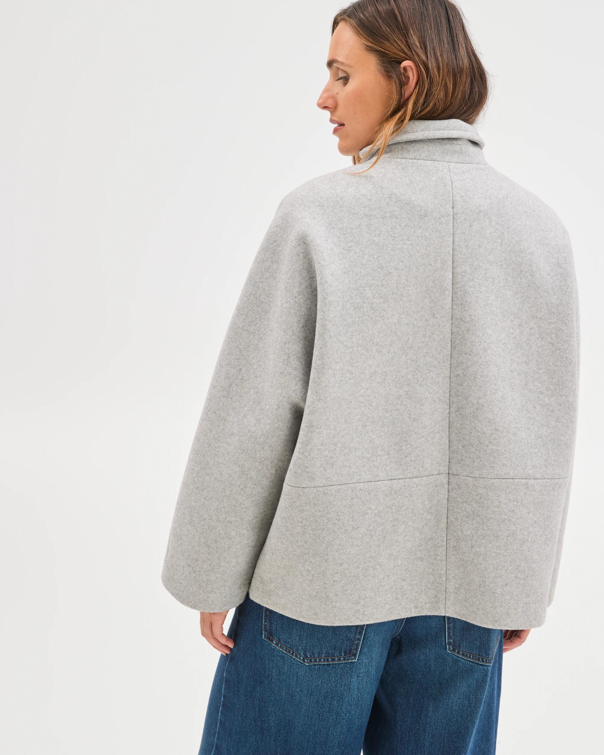 4 Target Woman Brushed Collar Zip Through Jacket GREY MARLE, 4 of 7