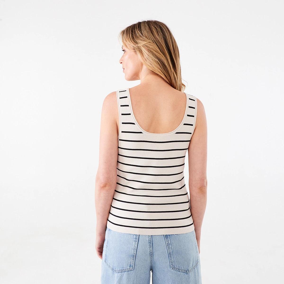 4 Sleeveless True Knit Scoop Neck Tank Bge Blk St, 4 of 7