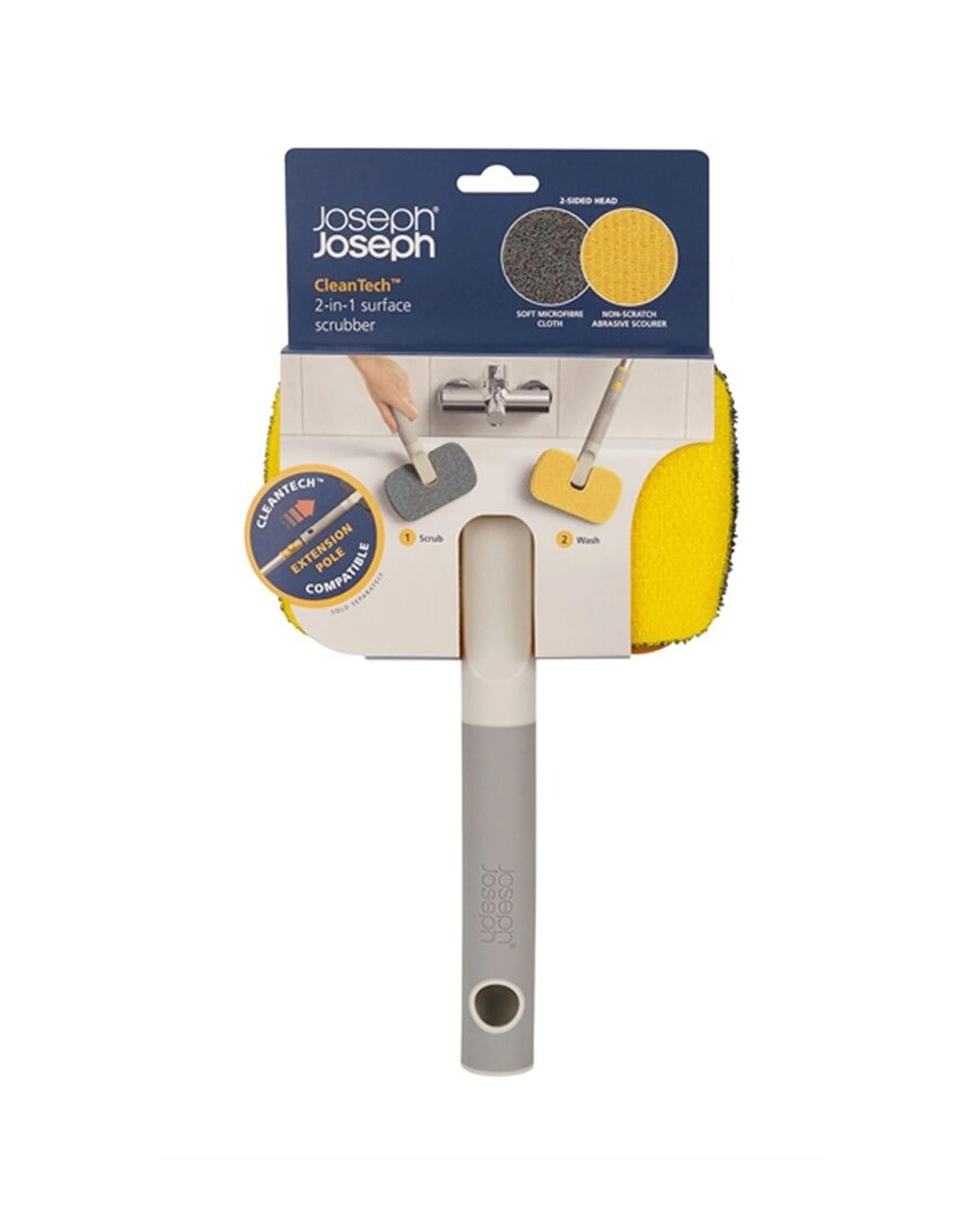 2 Joseph Joseph 2PK CleanTech Surface Scrubber 2-in-1 Dual-Sided Compatible - Natural, 2 of 7