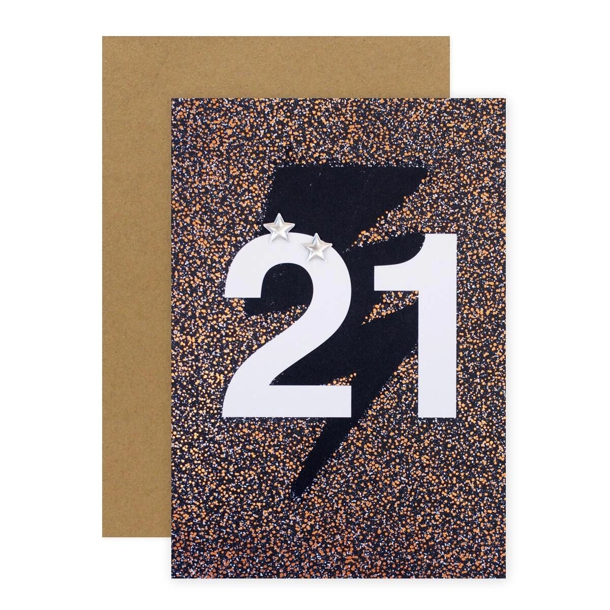 1 Connections from Hallmark 21st Birthday Card - Copper Foil, 1 of 3