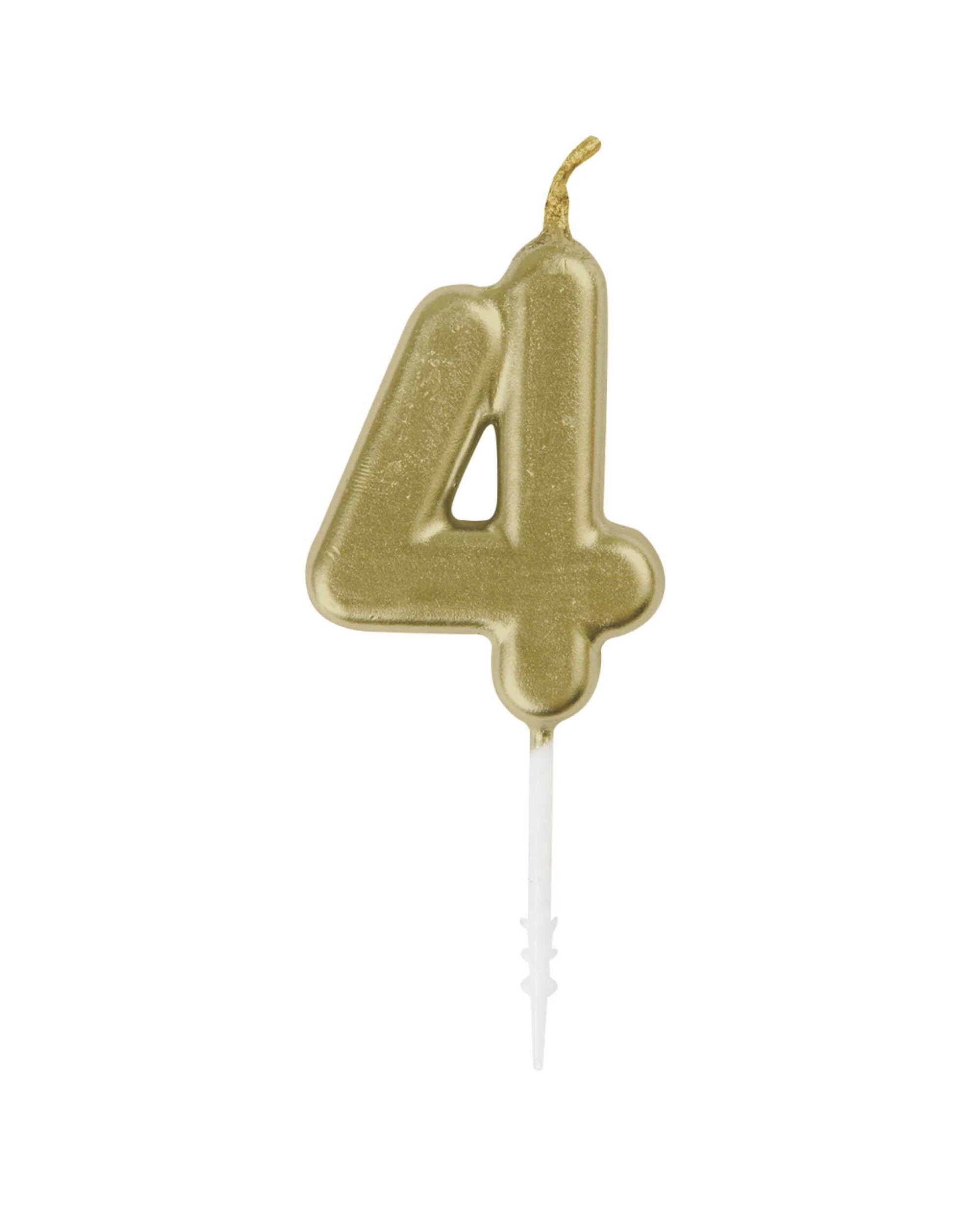 1 Unique Number 4 Candle - Gold, 1 of 2