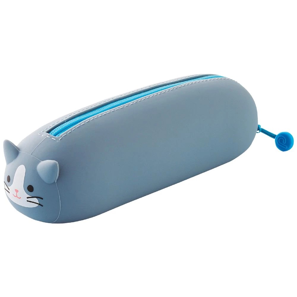 1 PuniLabo Lying Down Pencil Case Grey Cat, 1 of 10