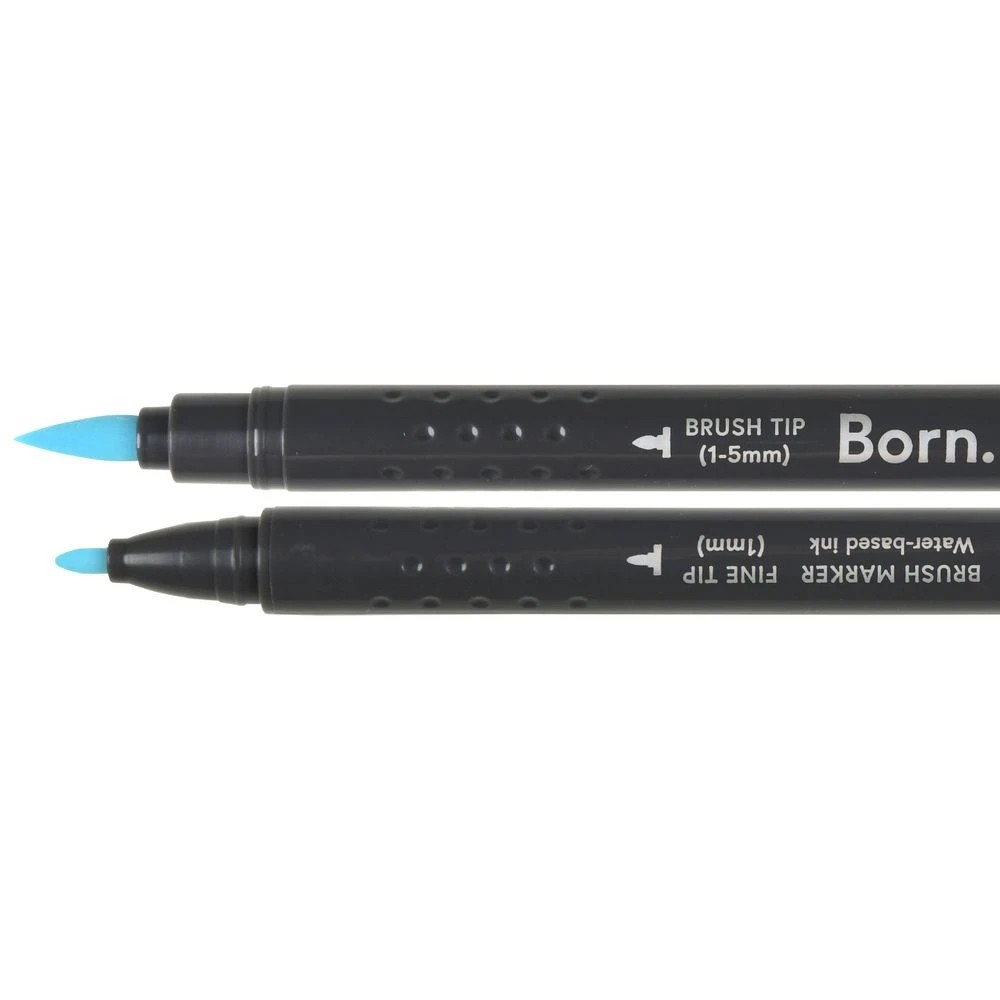 2 Born Professional Brush Dual-Tip Marker Pale Aqua B010, 2 of 4