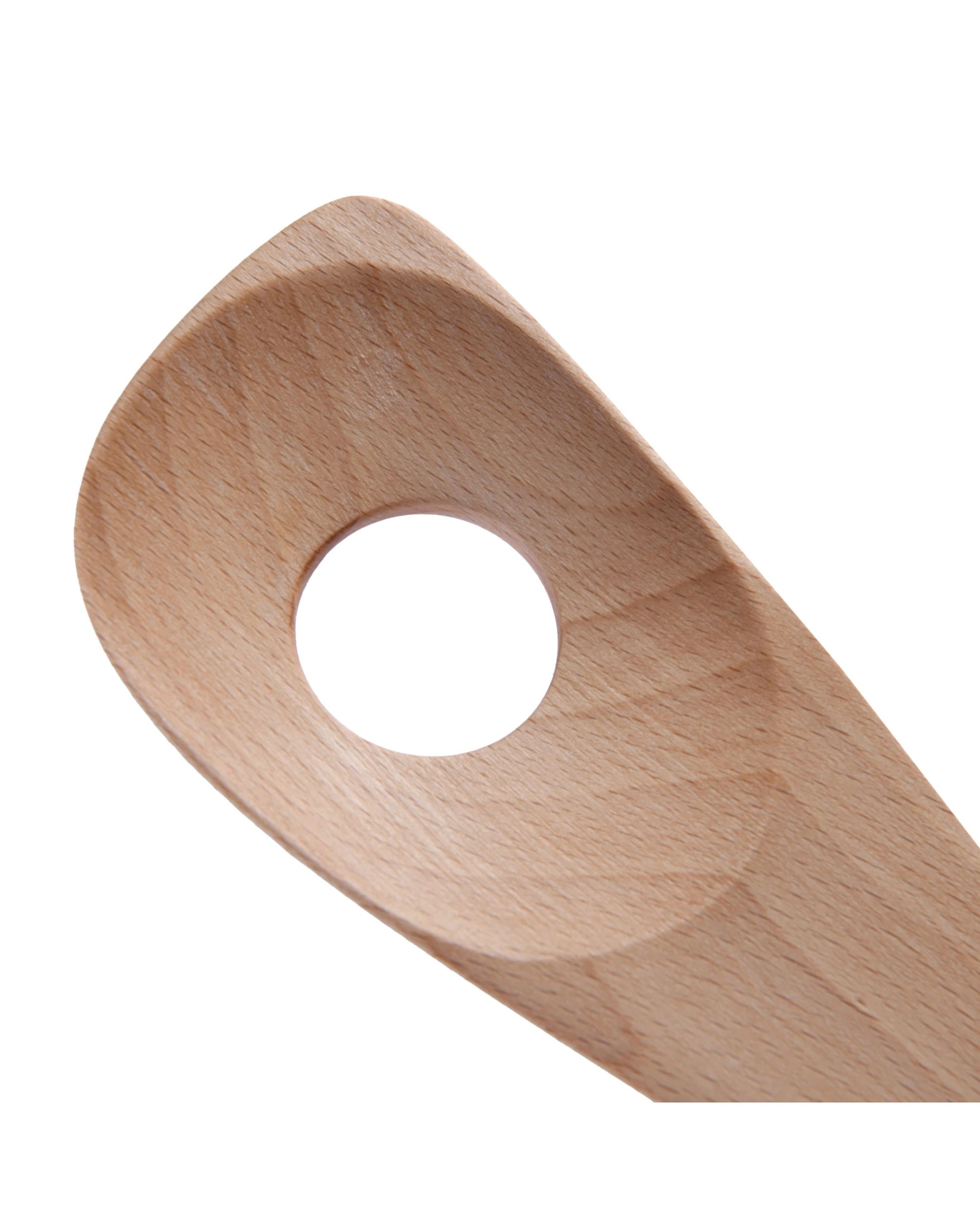 6 Gourmet Kitchen Modern Beech Wood Corner Spoon with Silicone Grip - White, 6 of 9
