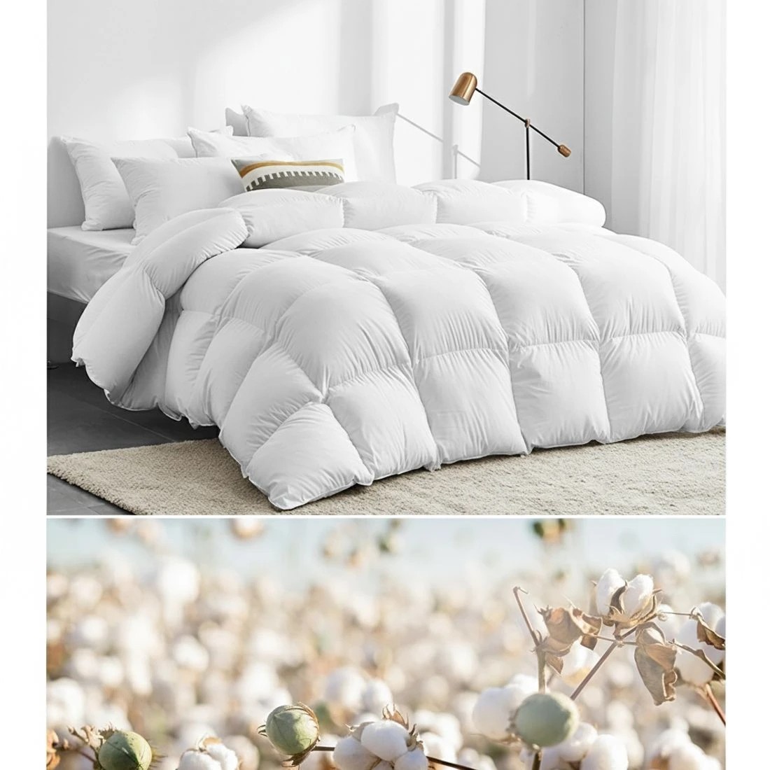 5 Giselle Bedding 700GSM Goose Down Feather Quilt Super King - Super King Bed - White, 5 of 8