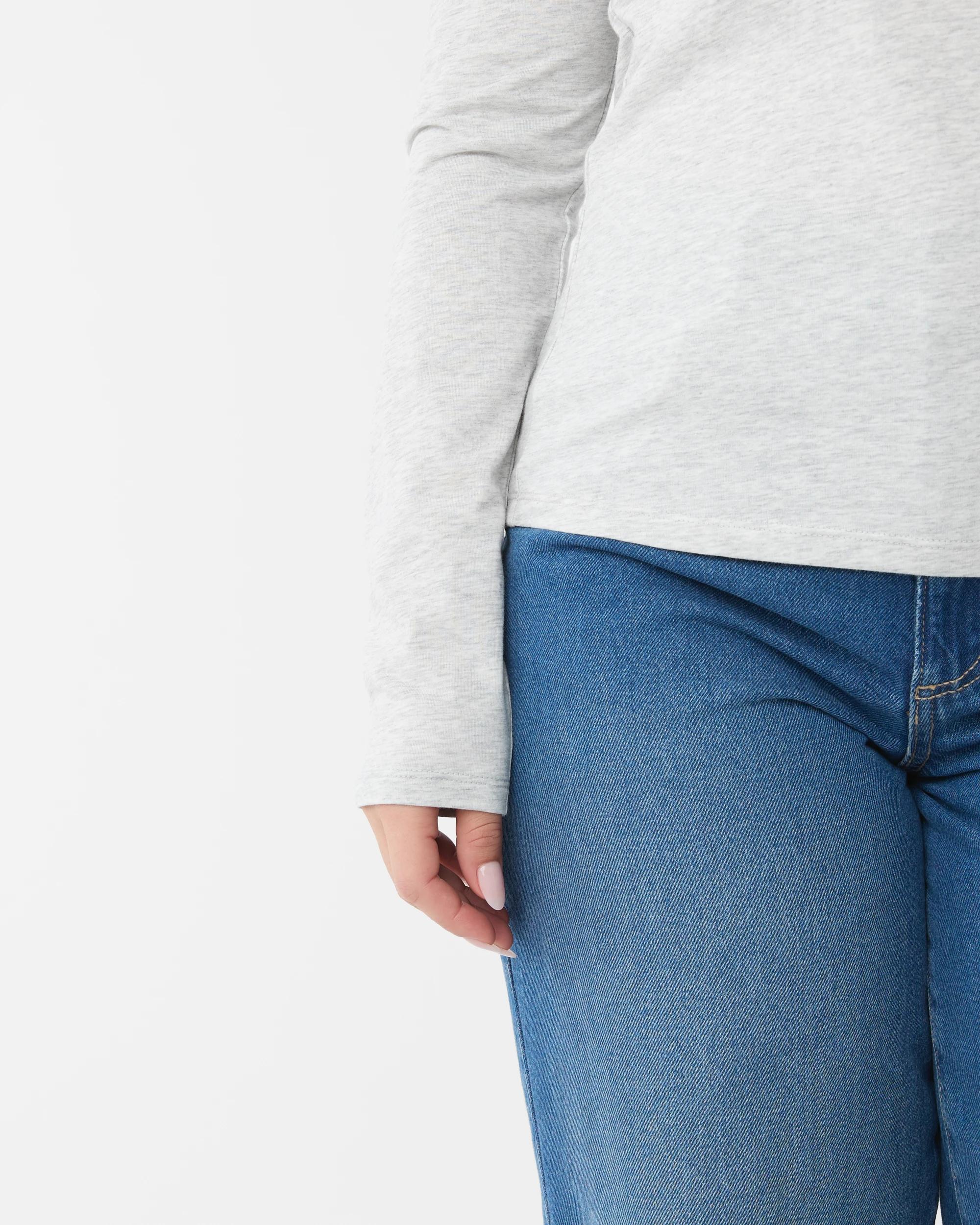 5 Long Sleeve Stretch Crew Neck T-shirt Slvr Marle, 5 of 6