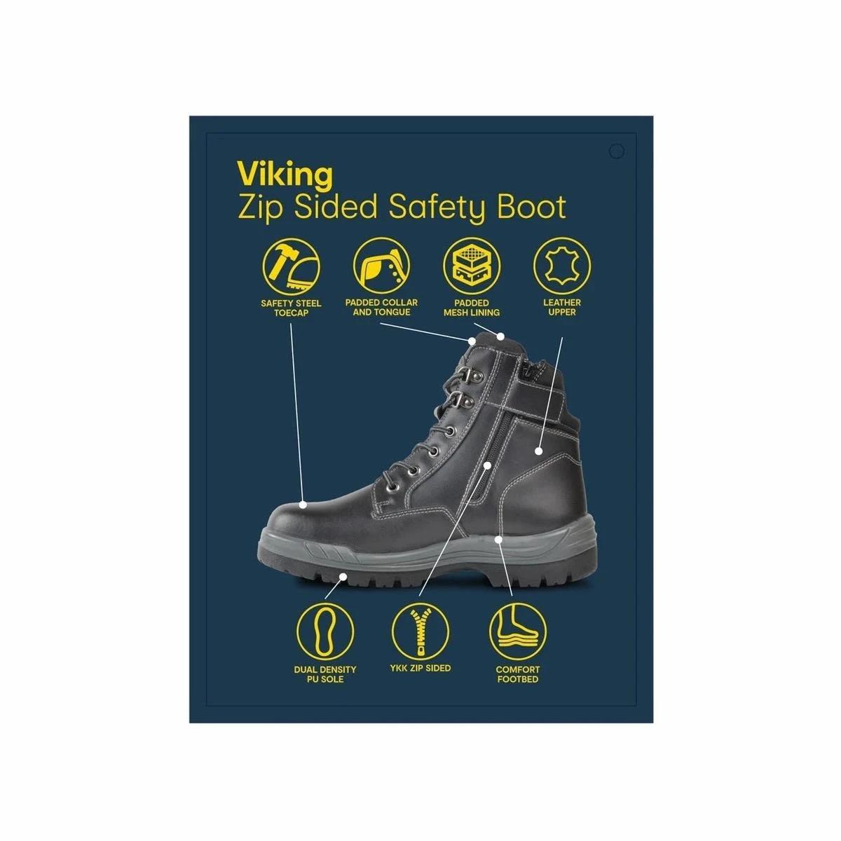 2 Side Zip Viking Work Boots Black, 2 of 3
