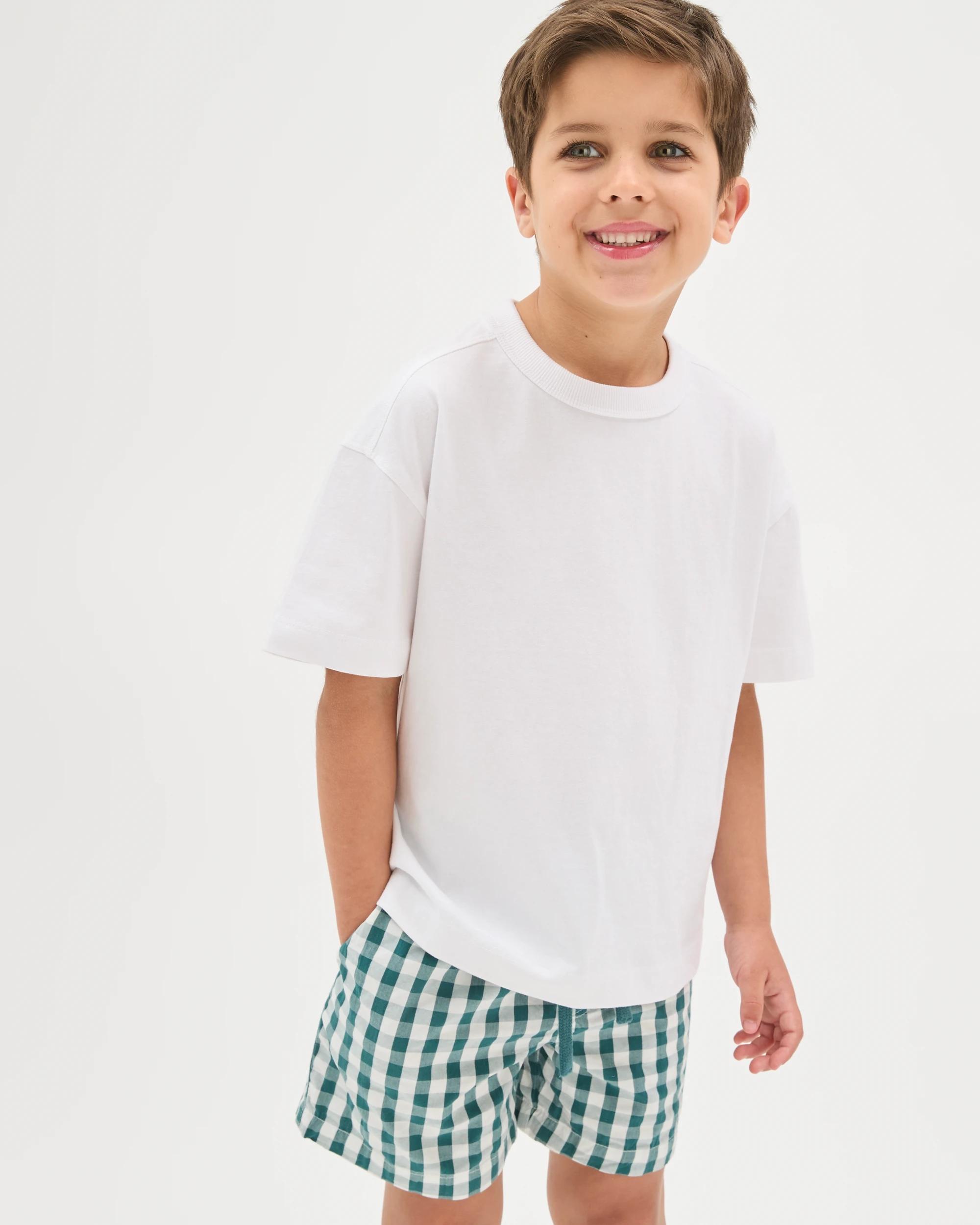 6 Target Kids Australian Cotton Seersucker Volley Shorts GREEN GINGHAM, 6 of 6