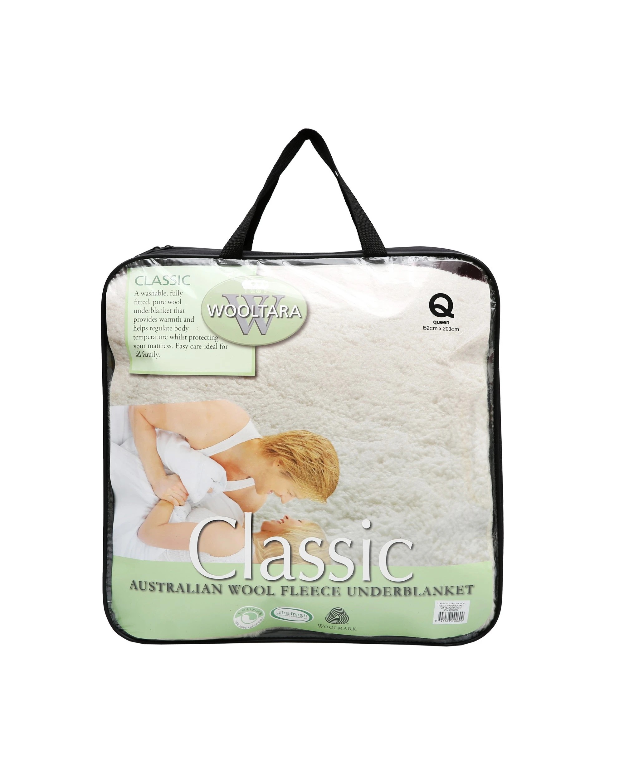 4 Wooltara Classic 350GSM Washable Australian Wool Fleece Underblanket - Double Bed - White, 4 of 4