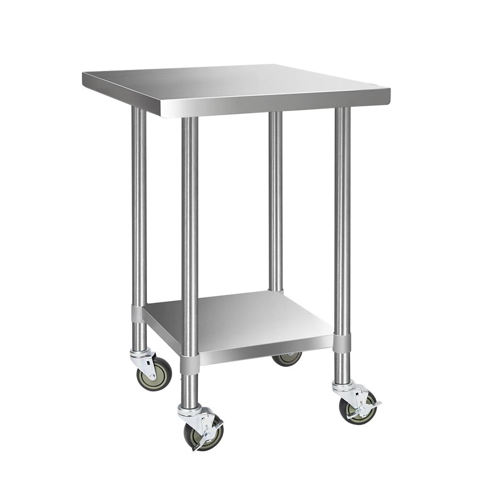 1 Cefito 760x760mm Stainless Steel Kitchen Bench with Wheels - Multi, 1 of 2