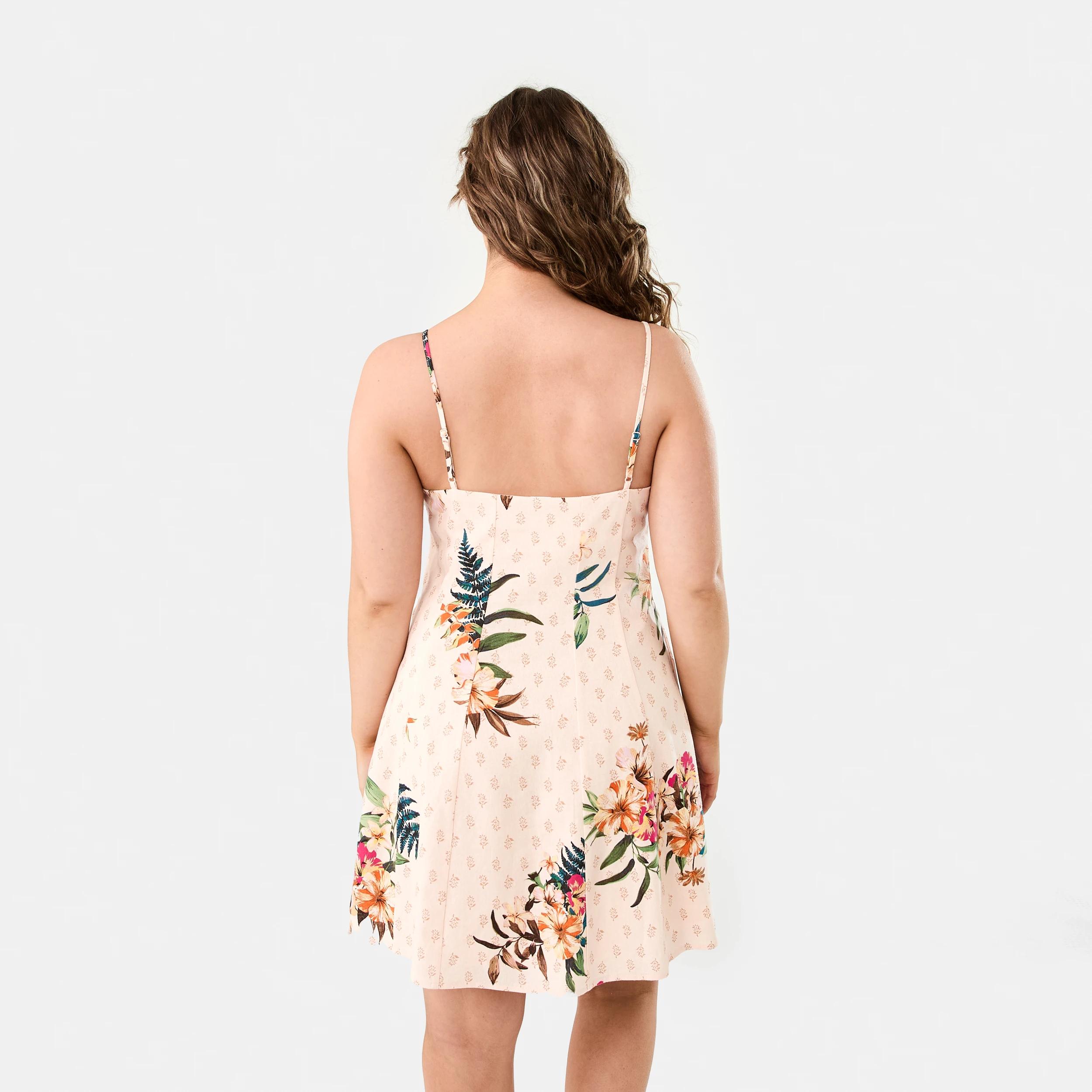 4 Sleeveless Pintuck Linen Blend Mini Dress Boho Trop, 4 of 9