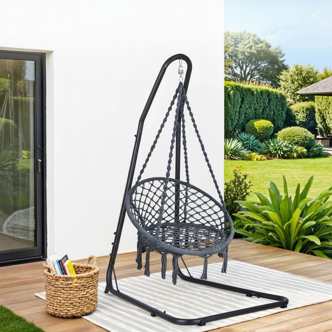 4 Gardeon Hammock Hanging Chair with Steel - Multi, 4 of 8