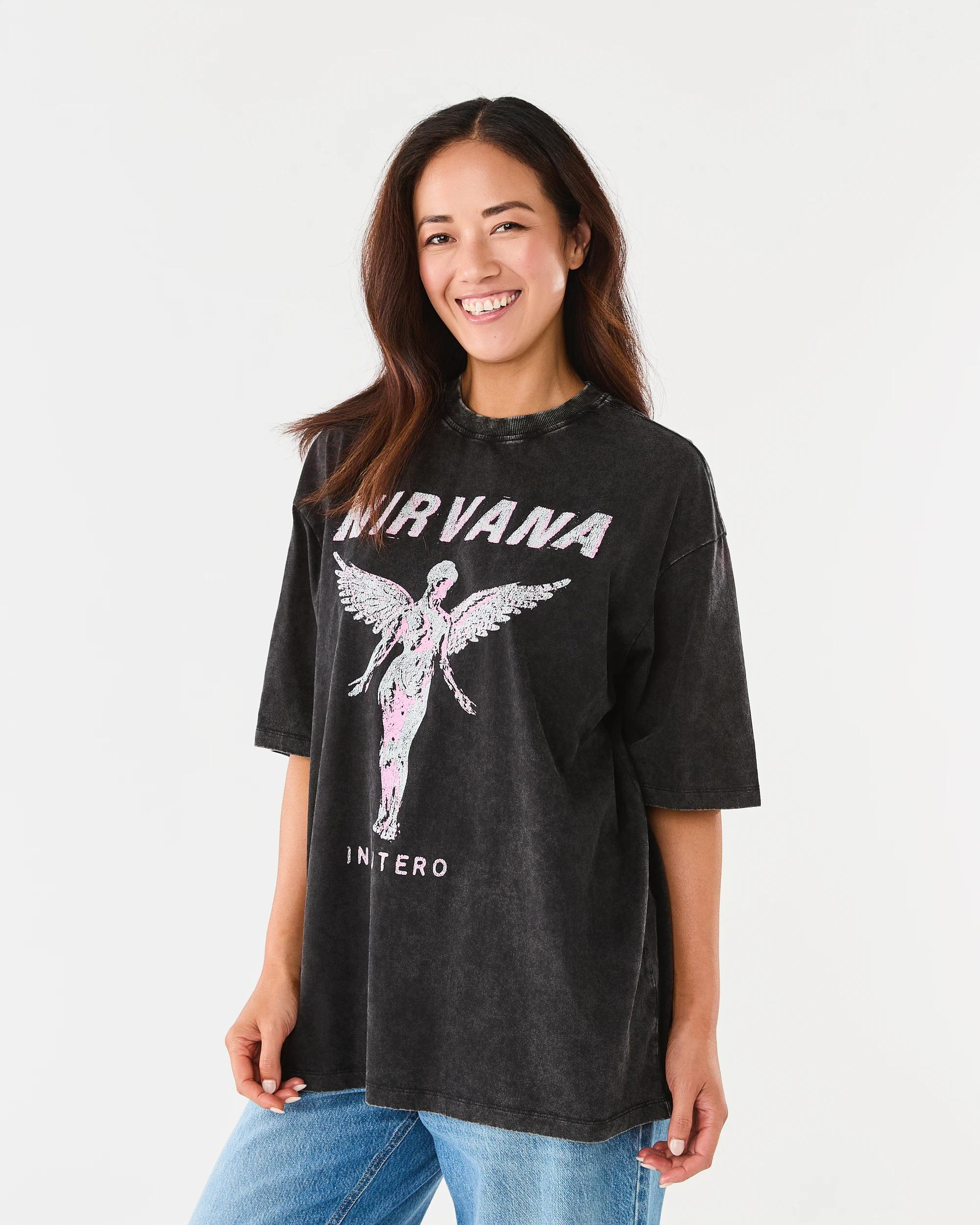 2 Short Sleeve Oversized Premium Nirvana License T-shirt Nirvanawsh, 2 of 5